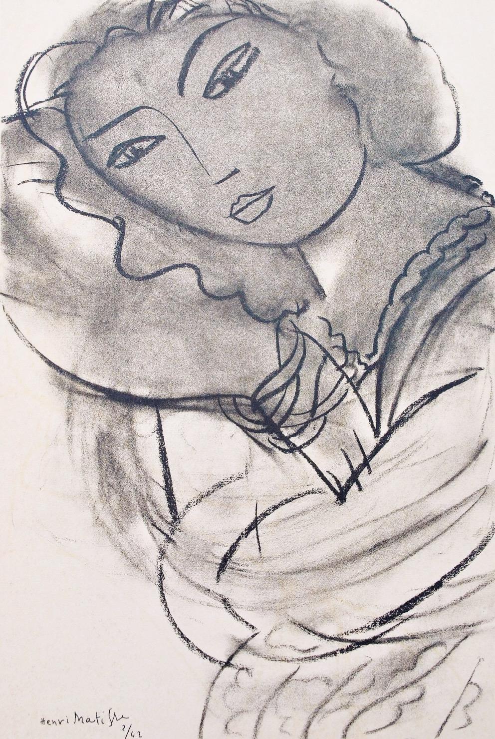 Héliogravure on vélin paper, mounted on vélin paper backing sheet, as issued. Paper Size: 12 x 9.25 inches; image size: 9.05 x 6.3 inches. Inscription: Signed in the plate and unnumbered, as issued. Notes: From the album, Portraits par Henri