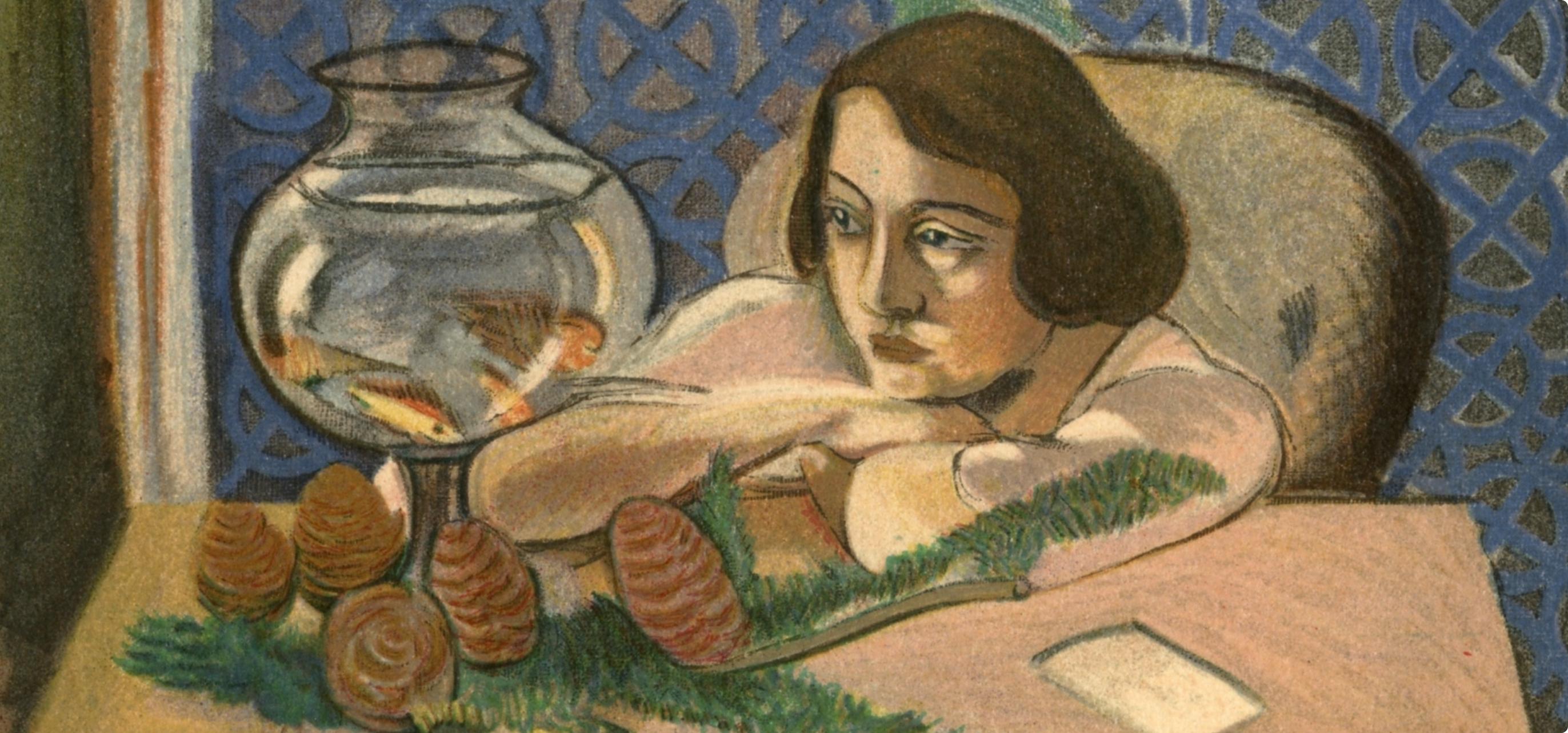 Matisse, Mlle H.D. Femme devant un aquarium, Portraits par Henri Matisse (after) For Sale 1