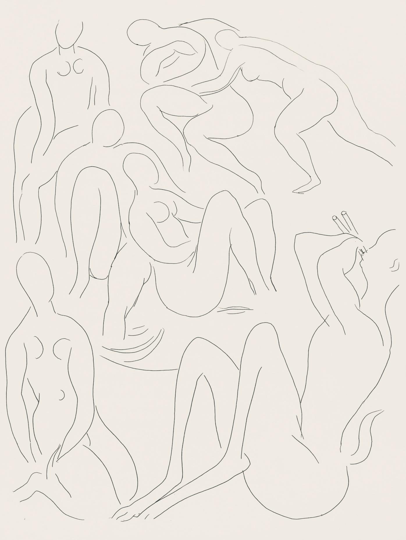 Henri Matisse Landscape Print - Matisse, Nymphes et faune, Poésies (after)