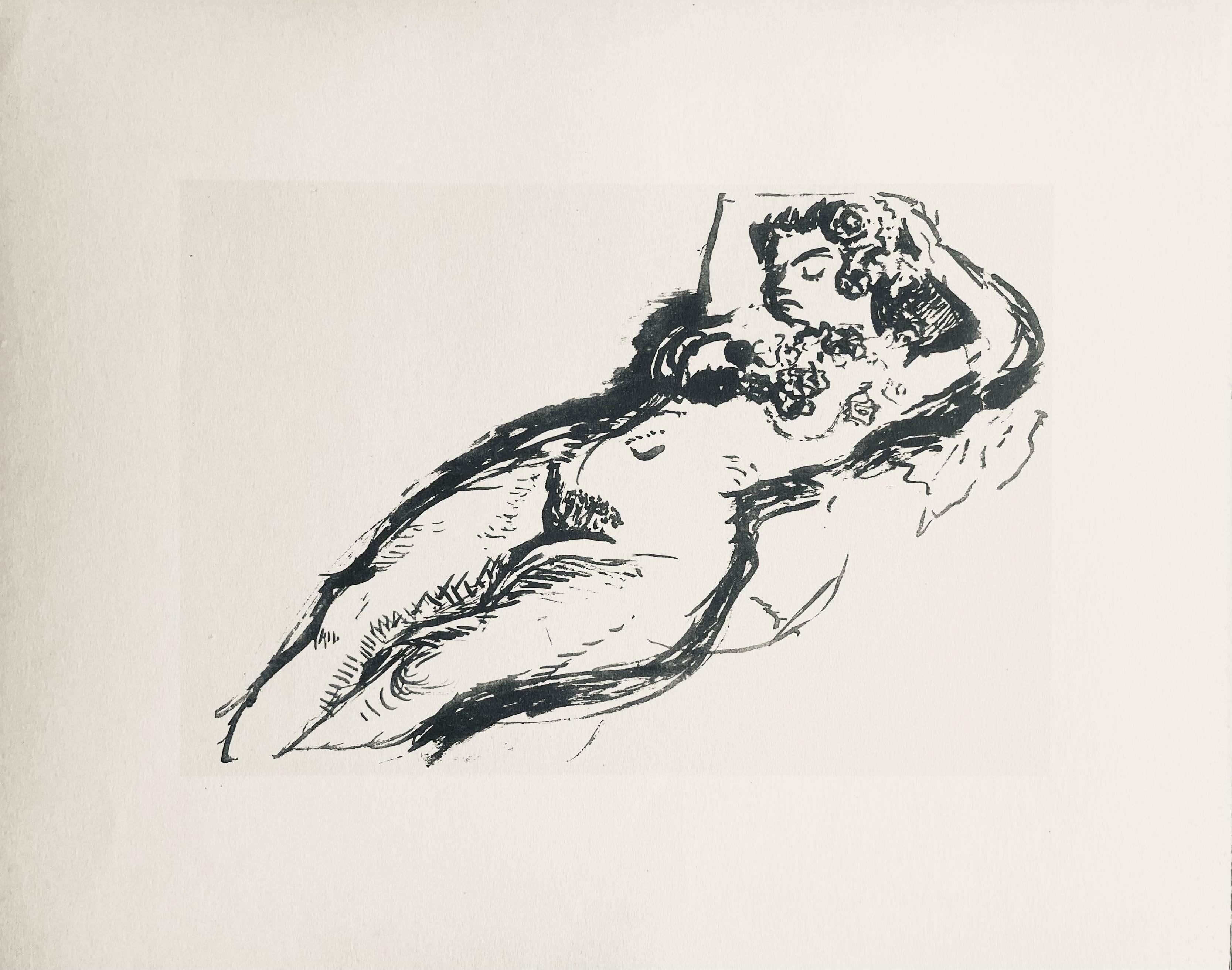 Matisse, Pinceau, Dessins de Henri-Matisse (after) - Gray Figurative Print by Henri Matisse