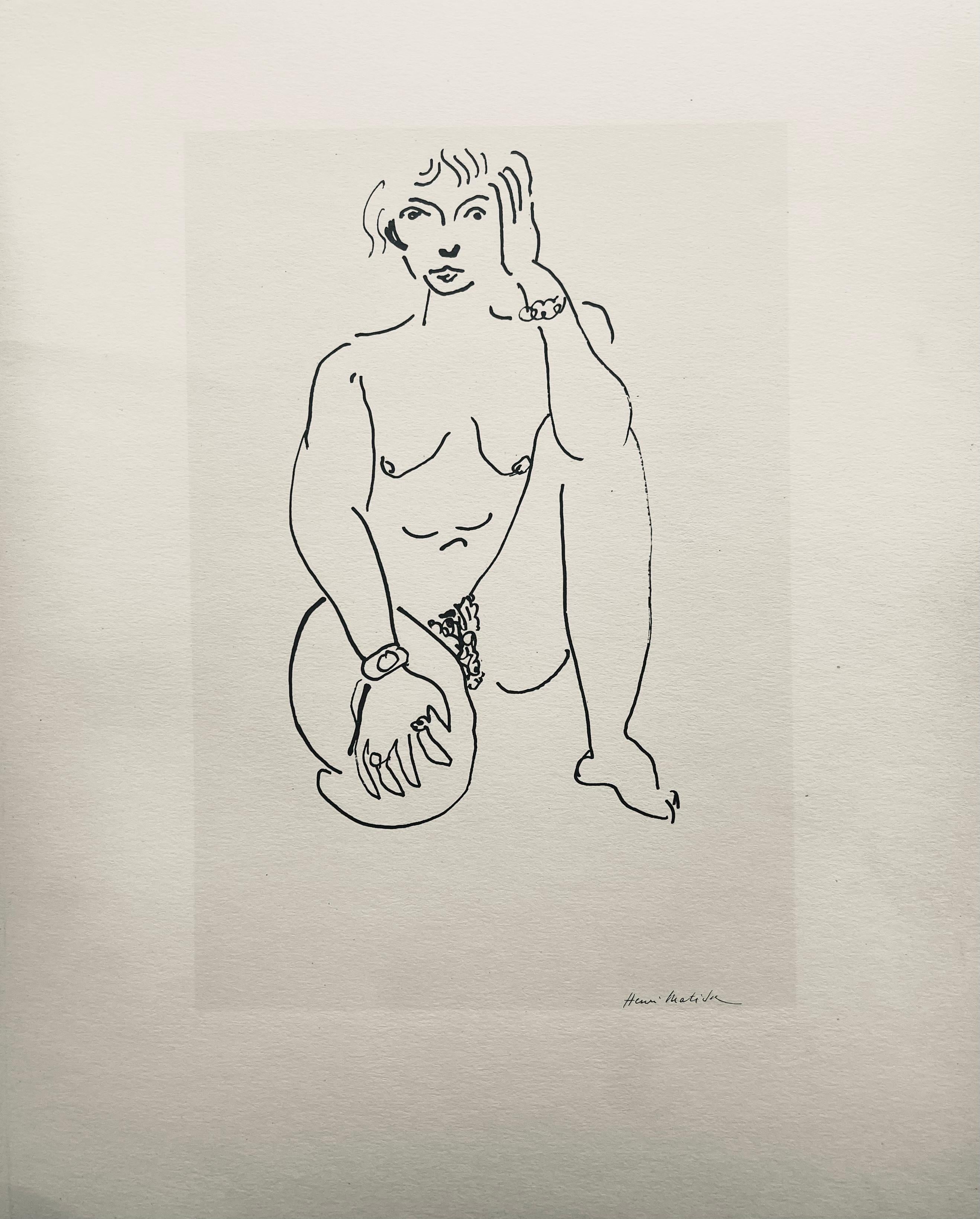 Lithograph on vélin Lafuma paper. Unsigned and unnumbered, as issued. Good Condition; never framed or matted. Notes: From the volume, Dessins de Henri-Matisse, 1925. Published by Éditions des Quatre Chemins, Paris; lithographic plates rendered by