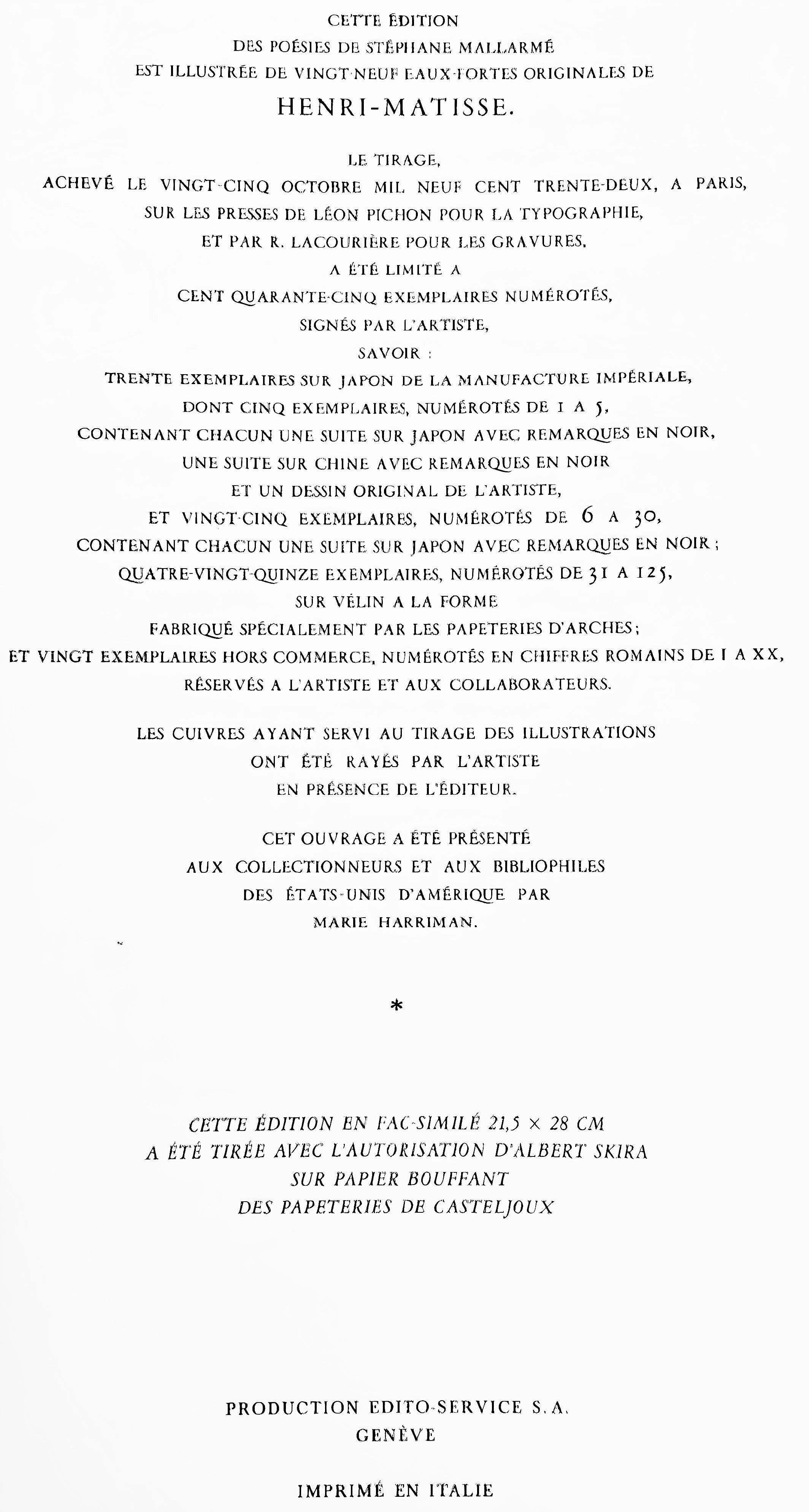 Matisse, Poésies, Poésies de Stéphane Mallarmé (nach) im Angebot 2