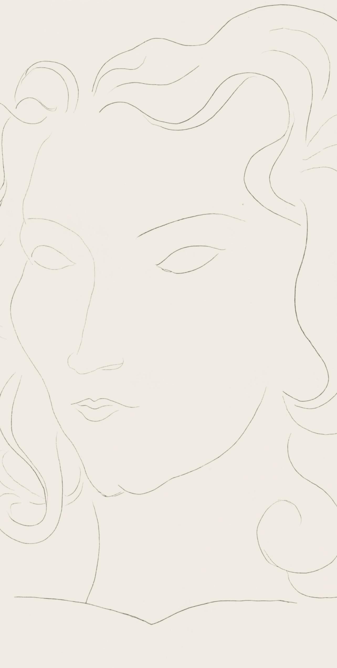 Matisse, Rondels, Poésies (after) - White Landscape Print by Henri Matisse