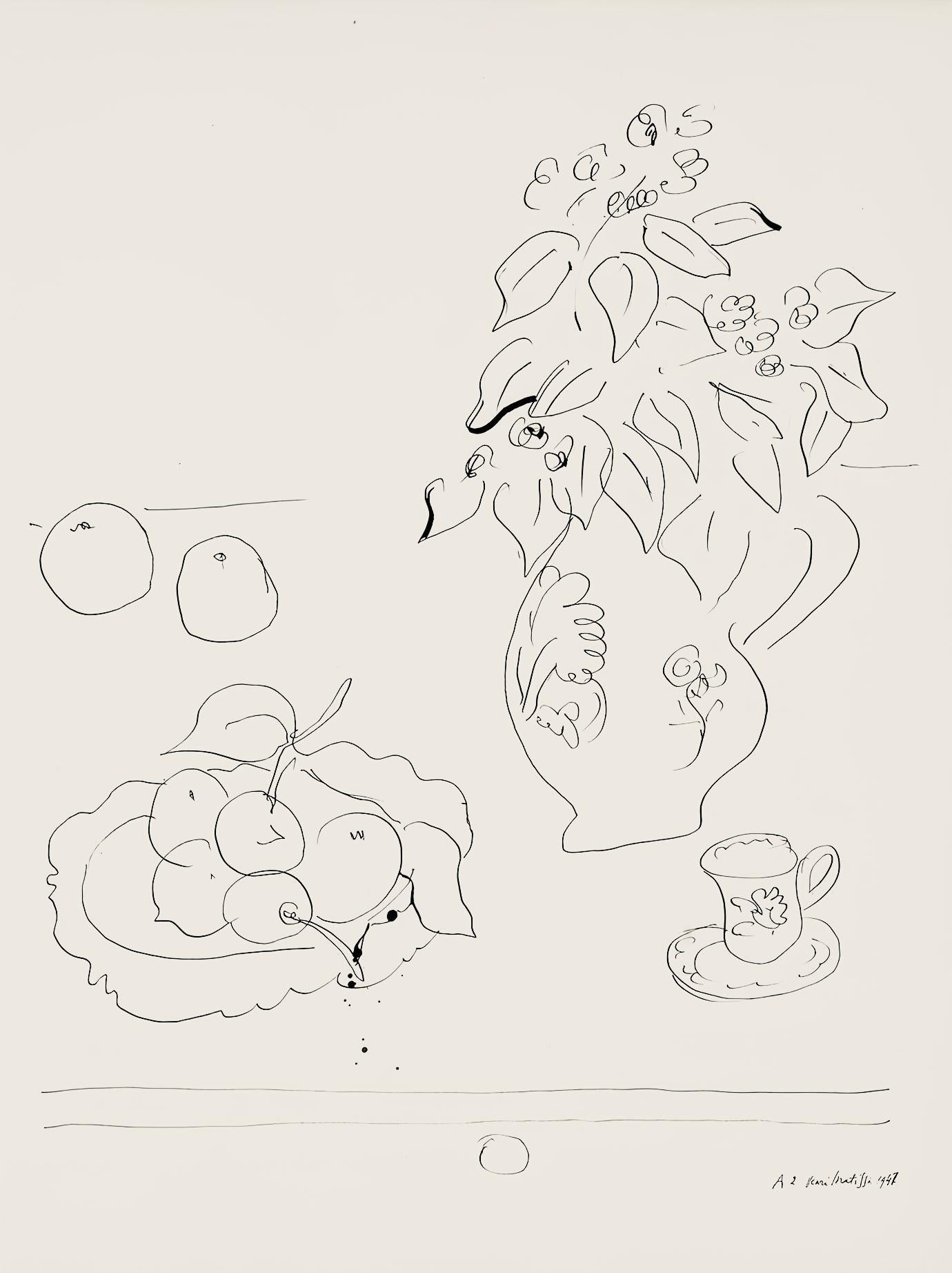 Henri Matisse Abstract Print - Matisse, Série A, var. 1 (Duthuit 9), Dessins, Thèmes et variations (after)