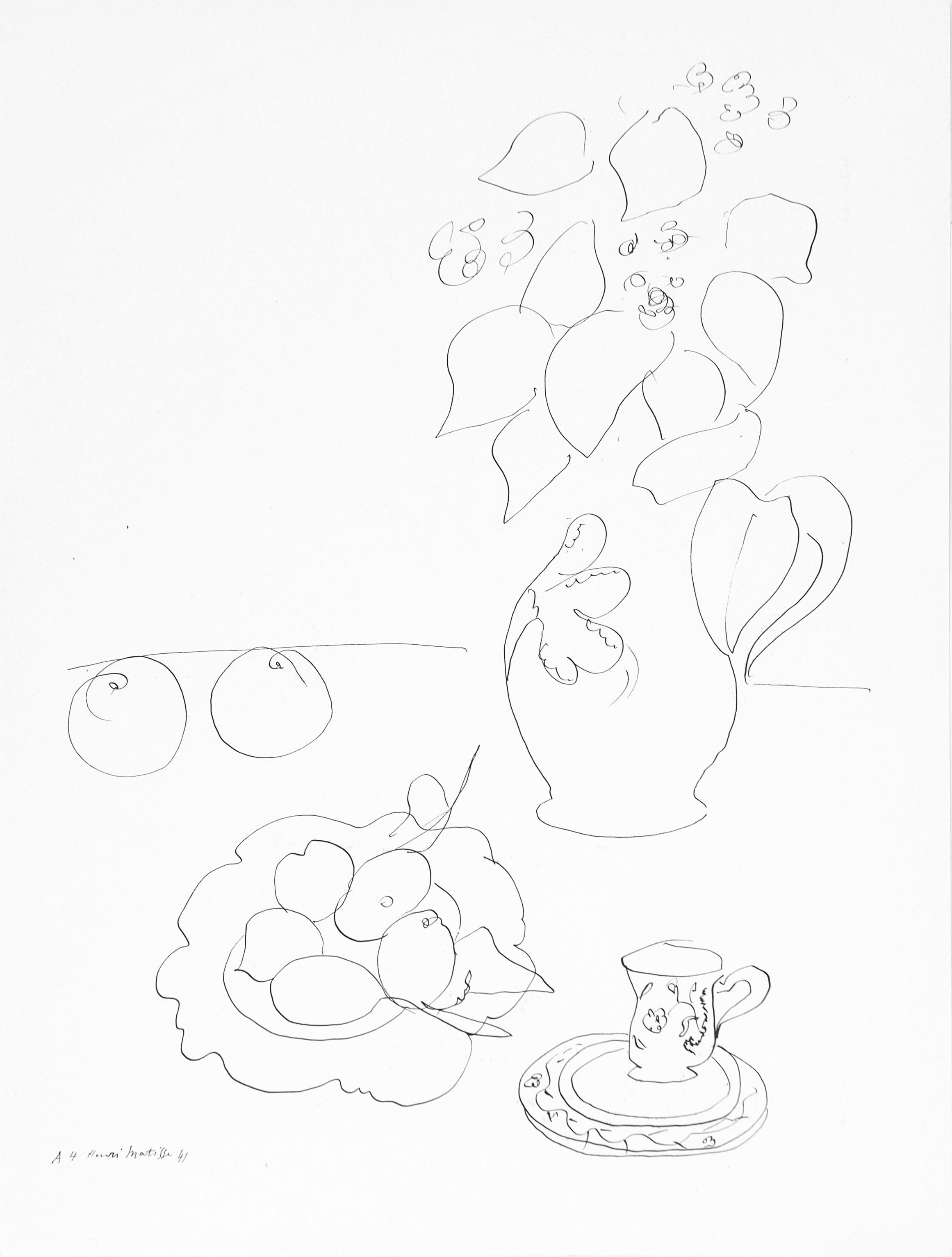 This exquisite lithograph after Henri Matisse (1869–1954), titled Series A, Variation 4, originates from the rare 1943 folio Henri Matisse, Dessins, Themes et Variations. Published by Martin Fabiani, Editeur, Paris, and printed by Georges Duval,