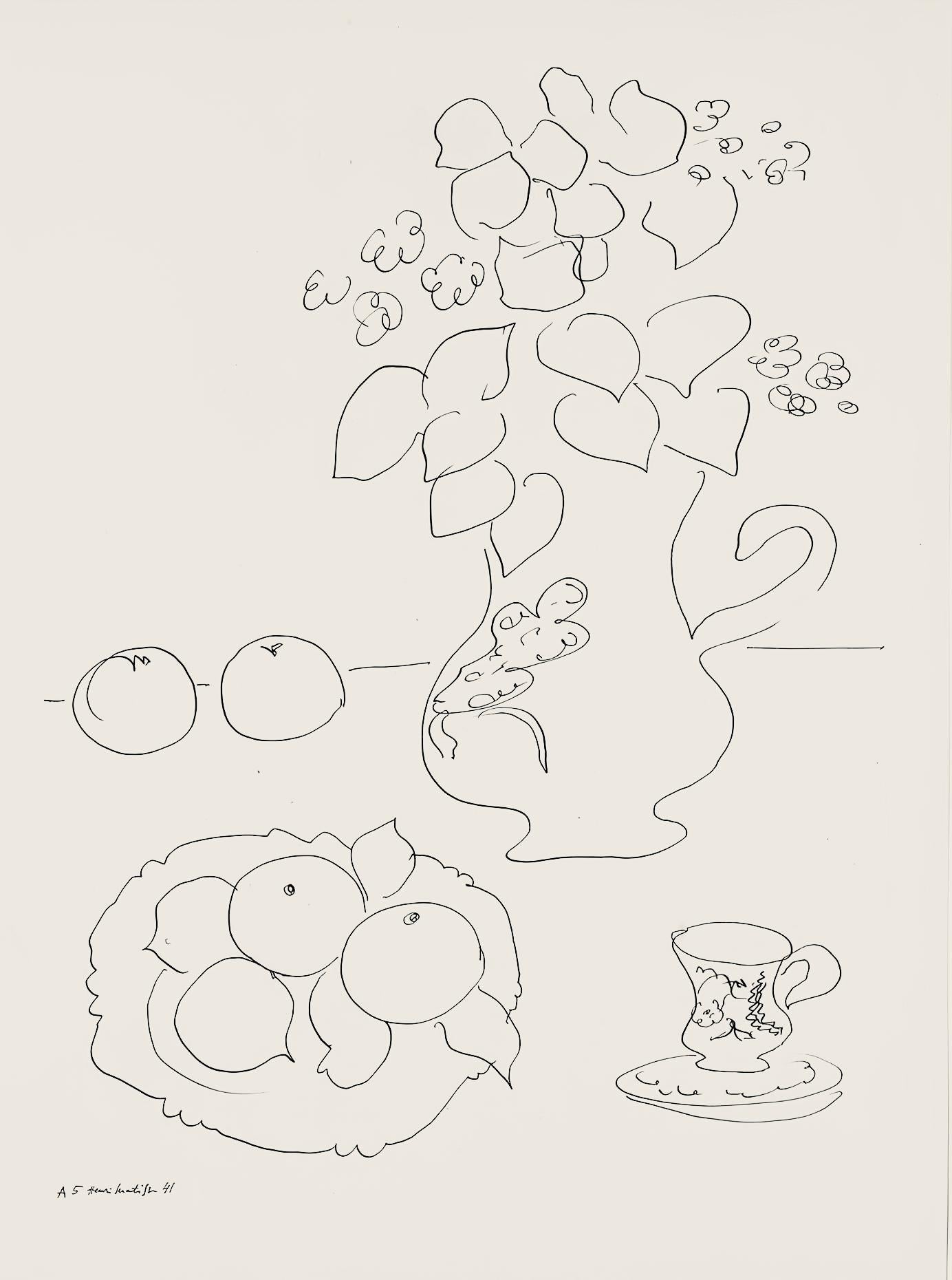 Abstract Print de Henri Matisse - Matisse, Série A, var. 5 (Duthuit 9), Dessins, Thèmes et variations (después de)