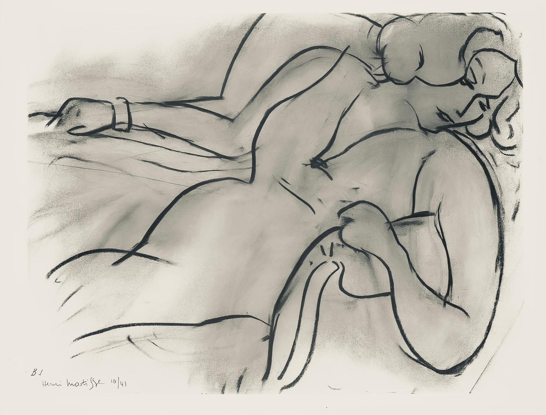 Litografía sobre papel vélin pur fil. Inscripción: Firmada en la plancha y sin numerar, tal como se emitió. Buen estado. Notas: Del folio, Henri Matisse, Dessins, Thèmes et Variations, 1943. Publicado por Martin Fabiani, Éditeur, París; impreso por