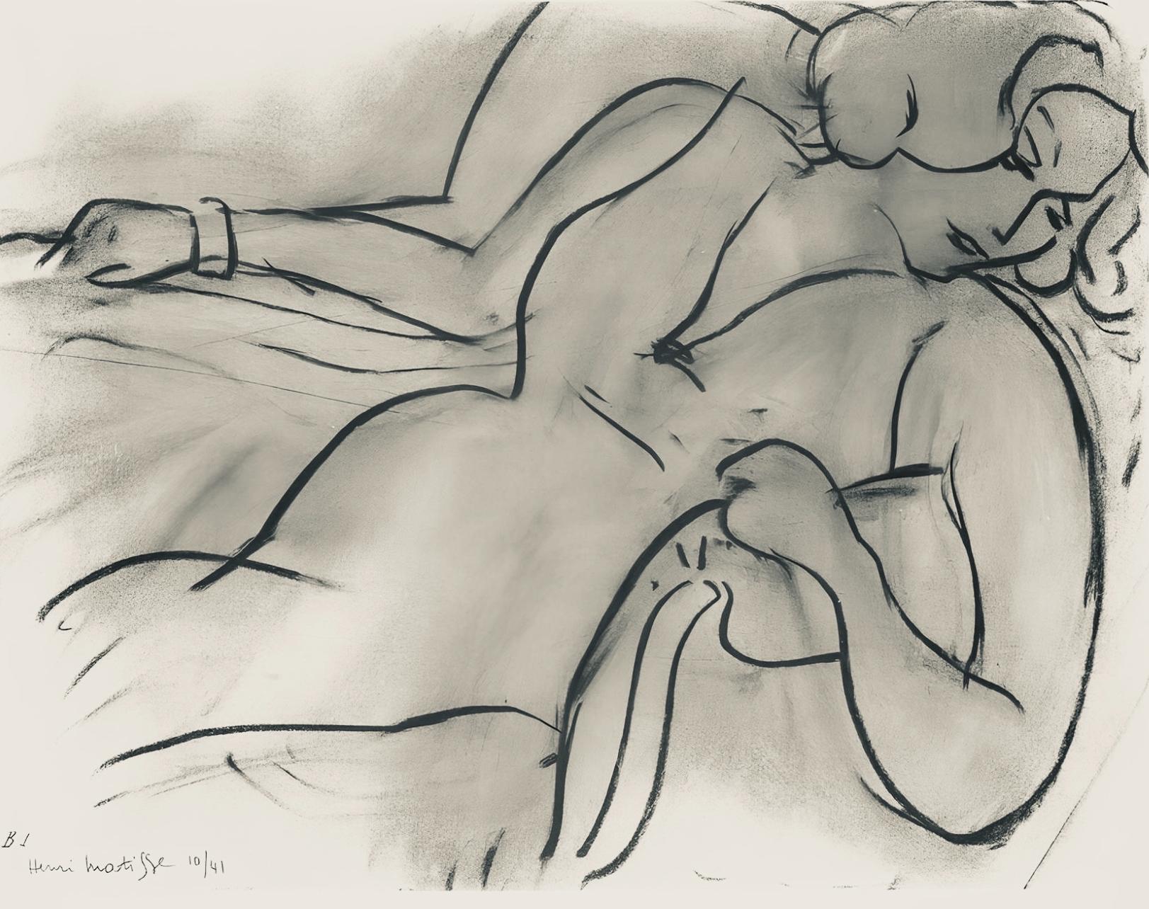 Figurative Print de Henri Matisse - Matisse, Série B, var. 1 (Duthuit 9), Dessins, Thèmes et variations (después de)