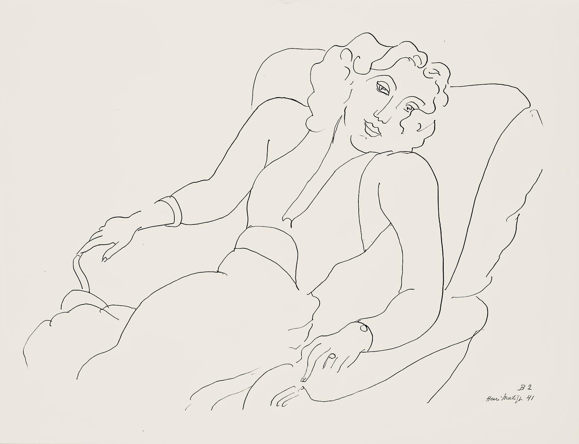 Figurative Print Henri Matisse - Matisse, Série B, var. 2 (Duthuit 9), Dessins, Thèmes et variations (d'après)