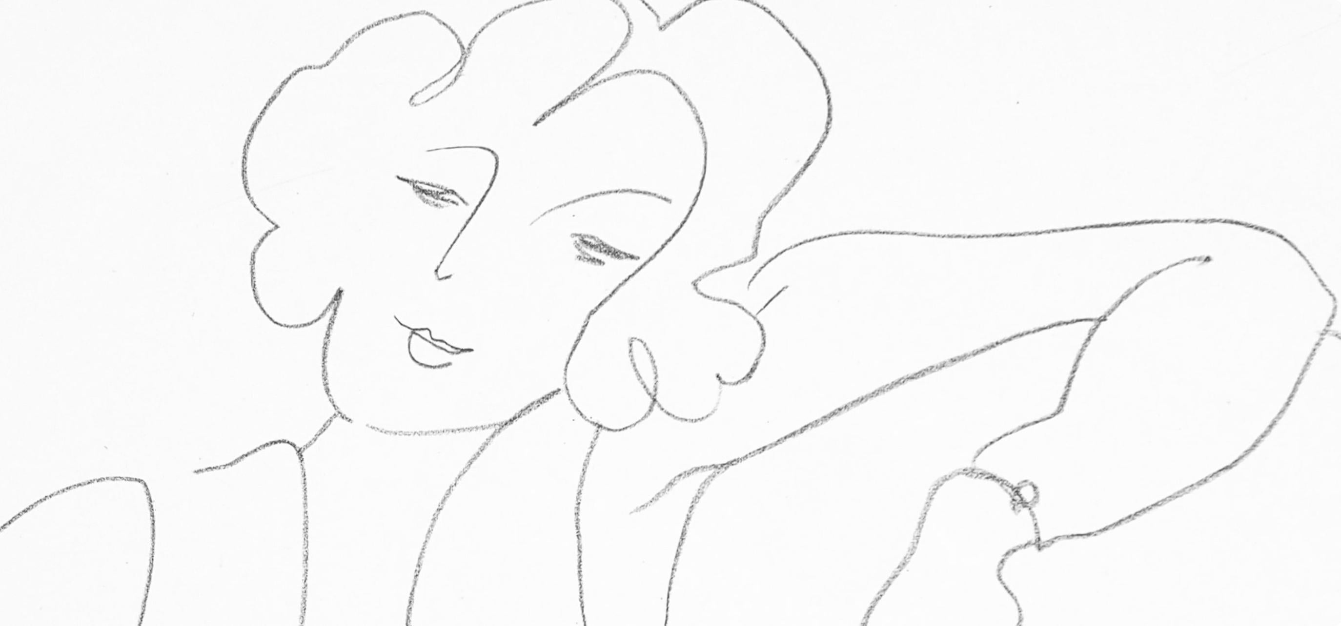 Matisse, Série B, var. 3 (Duthuit 9), Dessins, Thèmes et variations (dopo) - Print di Henri Matisse