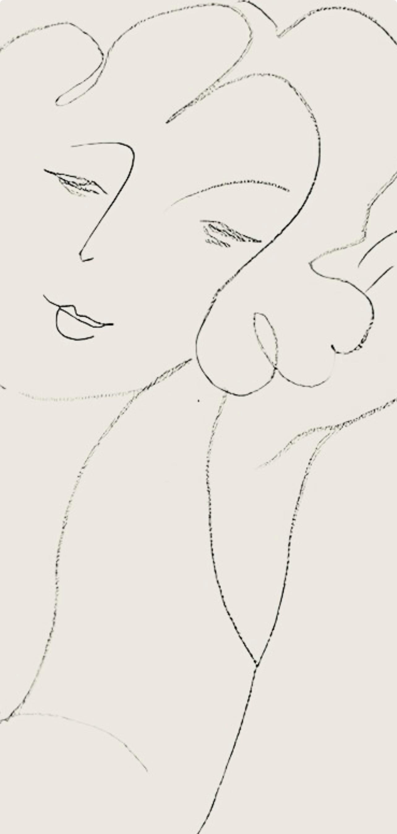 Matisse, Série B, var. 3 (Duthuit 9), Dessins, Thèmes et variations (after) - Beige Abstract Print by Henri Matisse