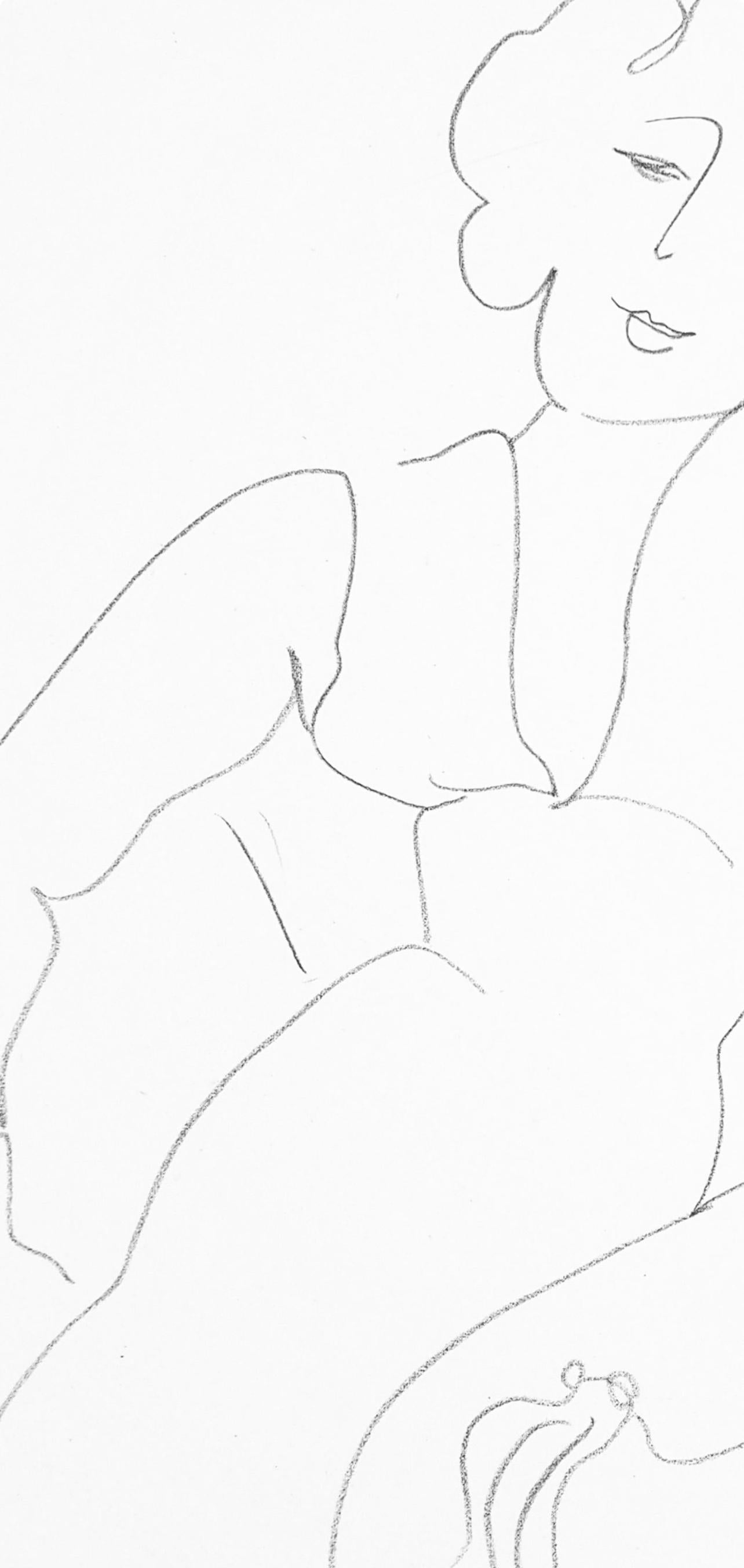 Matisse, Série B, var. 3 (Duthuit 9), Dessins, Thèmes et variations (dopo) - Abstract Print Beige di Henri Matisse