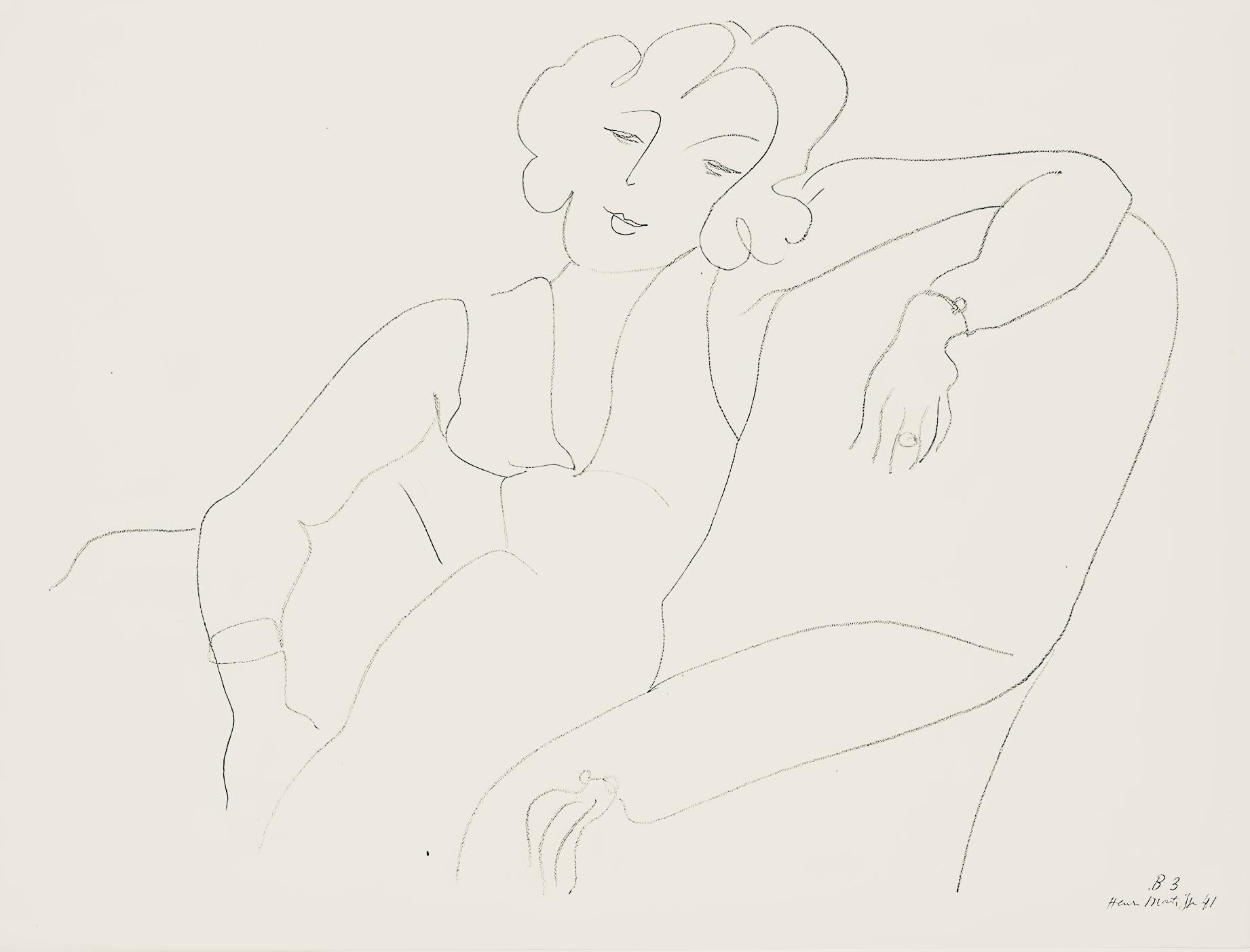 Henri Matisse Abstract Print - Matisse, Série B, var. 3 (Duthuit 9), Dessins, Thèmes et variations (after)