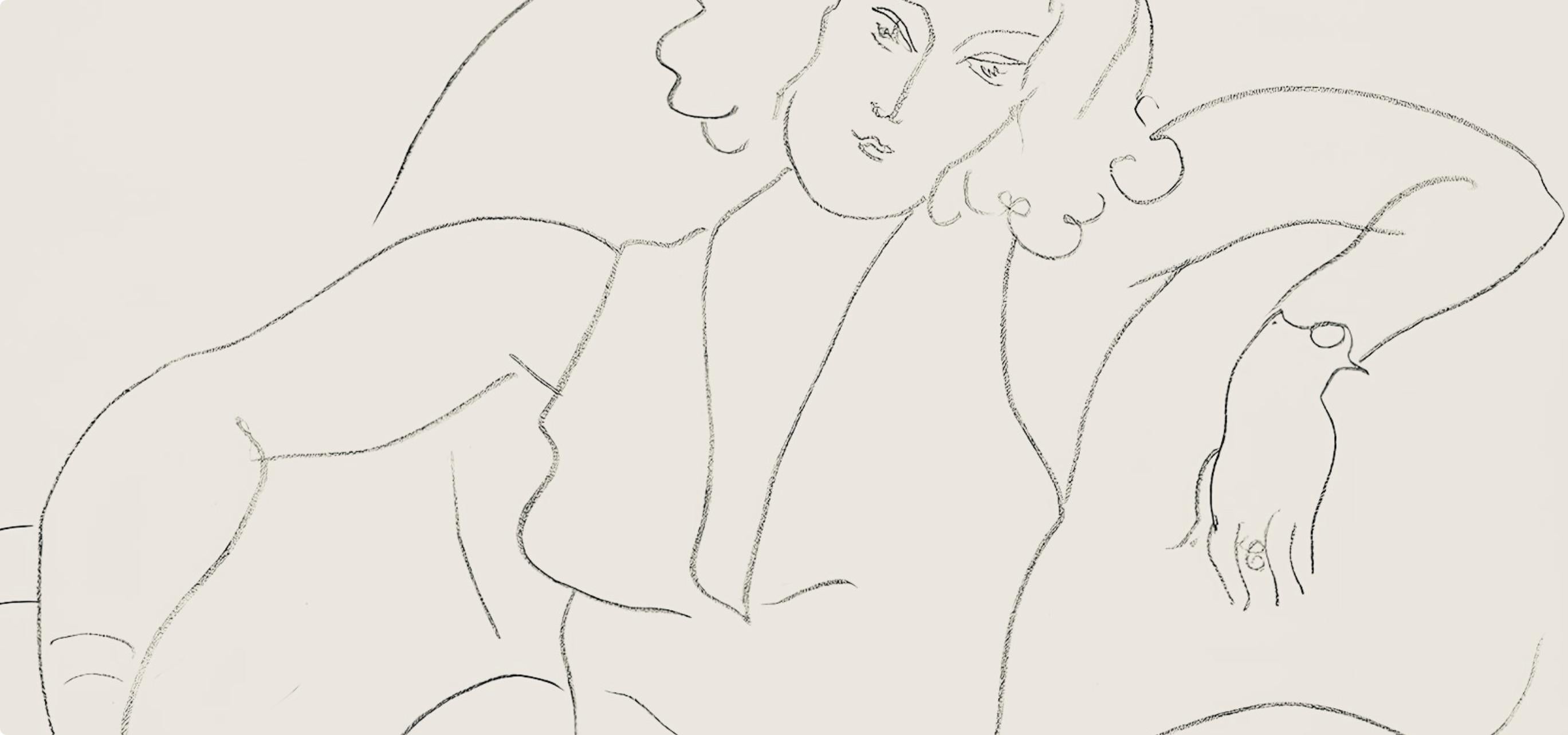 Matisse, Série B, var. 4 (Duthuit 9), Dessins, Thèmes et variations (after) - Beige Abstract Print by Henri Matisse