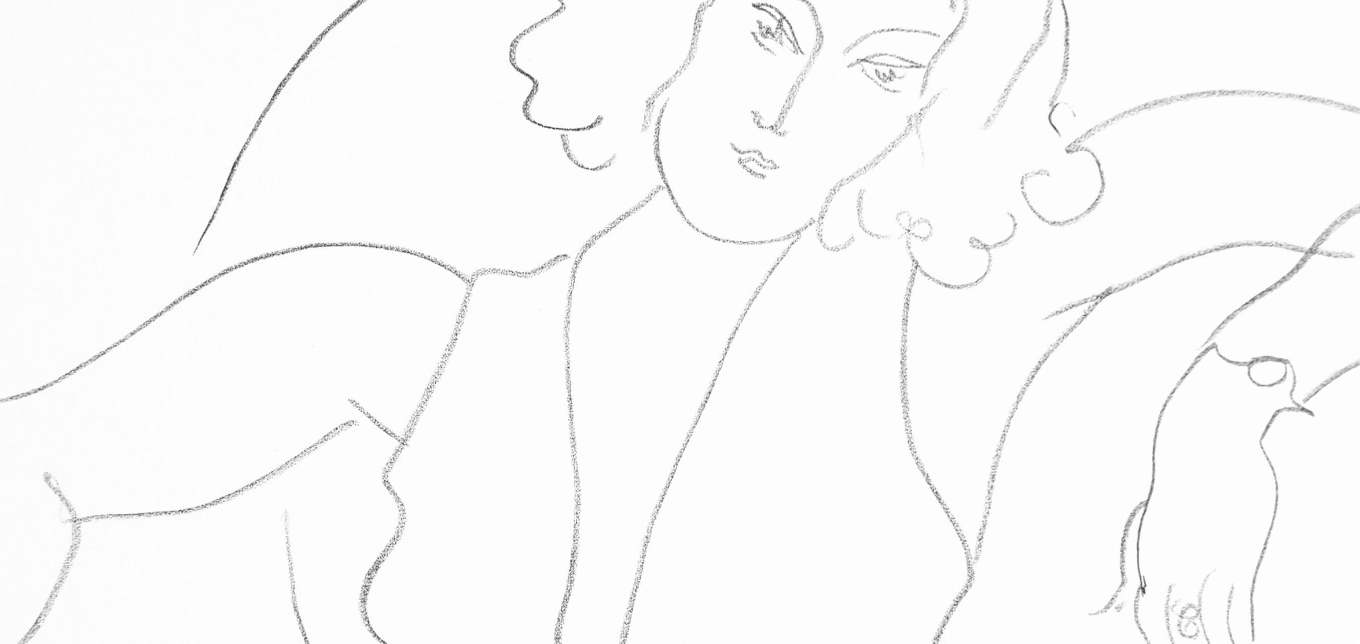 Matisse, Série B, var. 4 (Duthuit 9), Dessins, Thèmes et variations (nach) (Beige), Abstract Print, von Henri Matisse