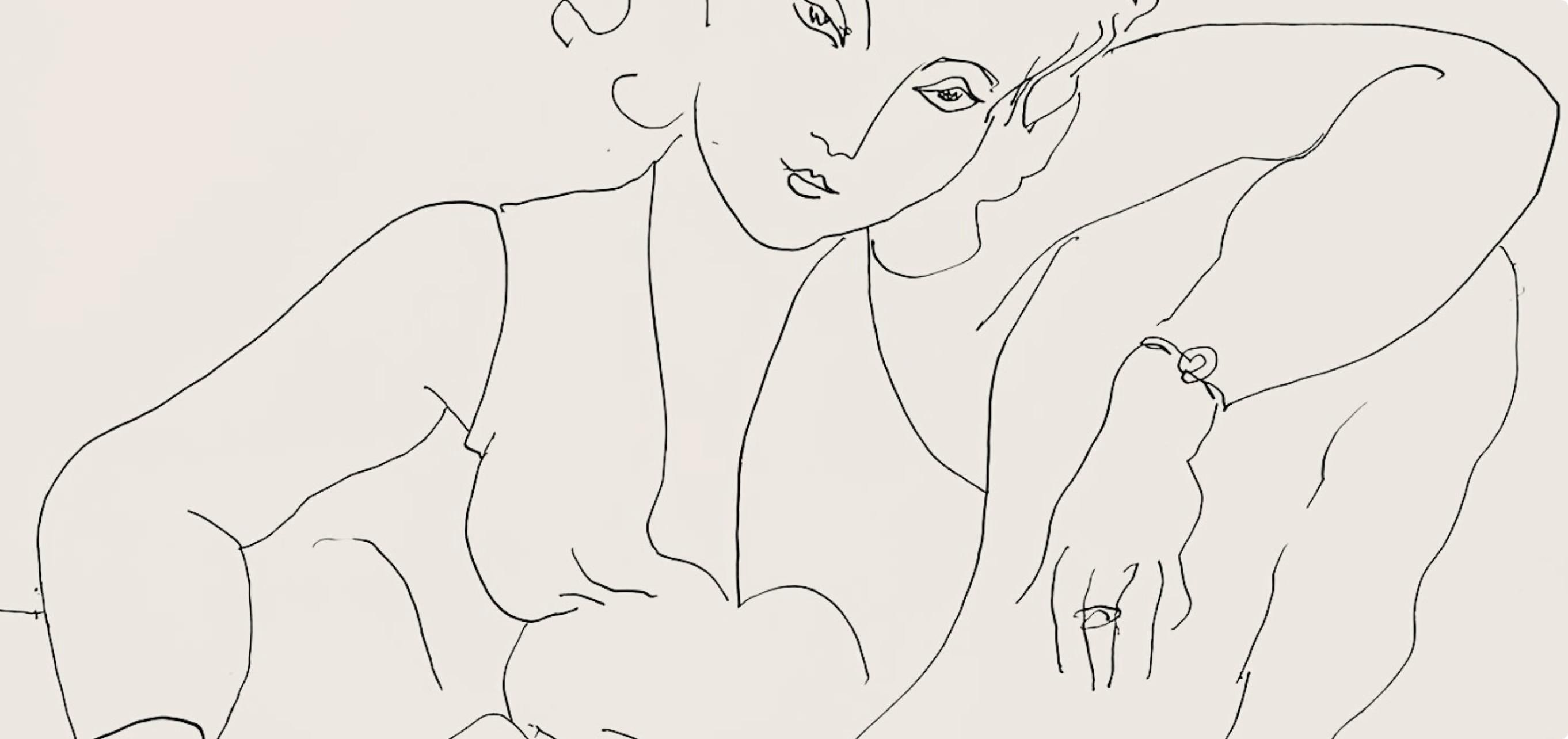 Matisse, Série B, var. 5 (Duthuit 9), Dessins, Thèmes et variations (after) - Beige Abstract Print by Henri Matisse