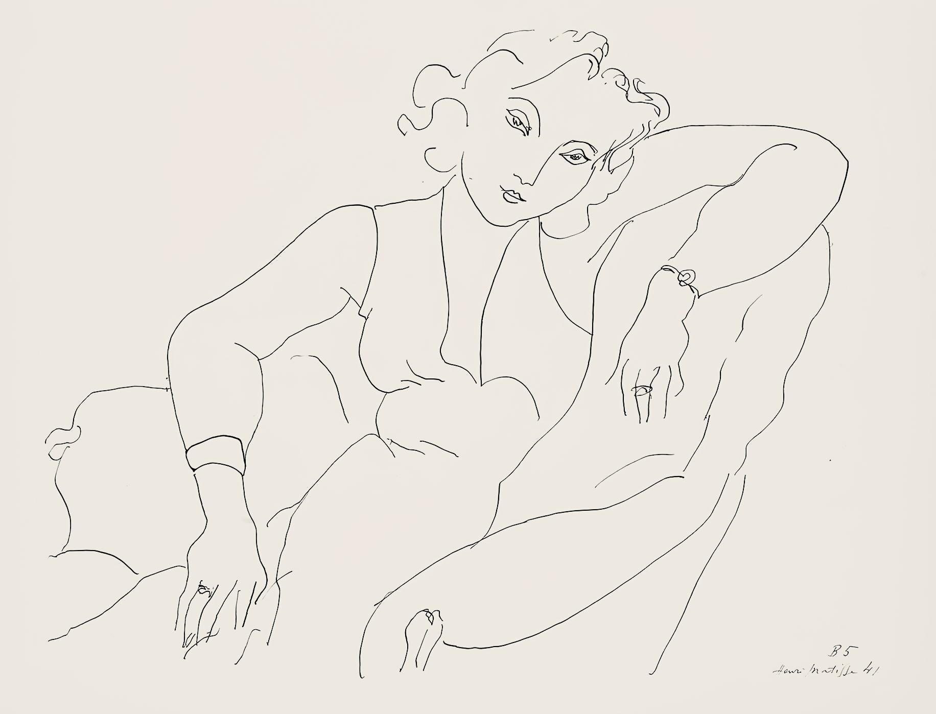 Henri Matisse Abstract Print - Matisse, Série B, var. 5 (Duthuit 9), Dessins, Thèmes et variations (after)