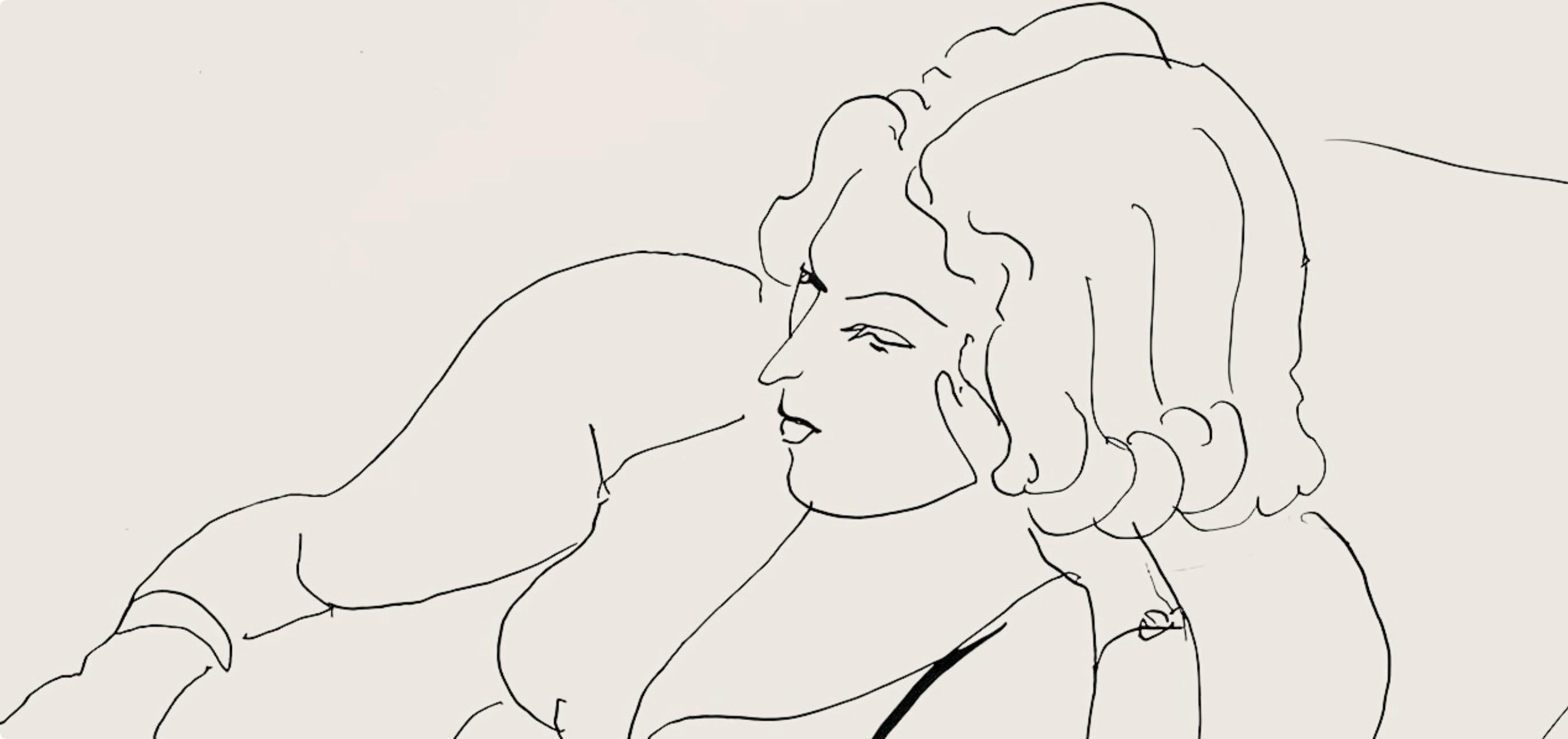 Matisse, Série B, var. 6 (Duthuit 9), Dessins, Thèmes et variations (dopo) - Print di Henri Matisse