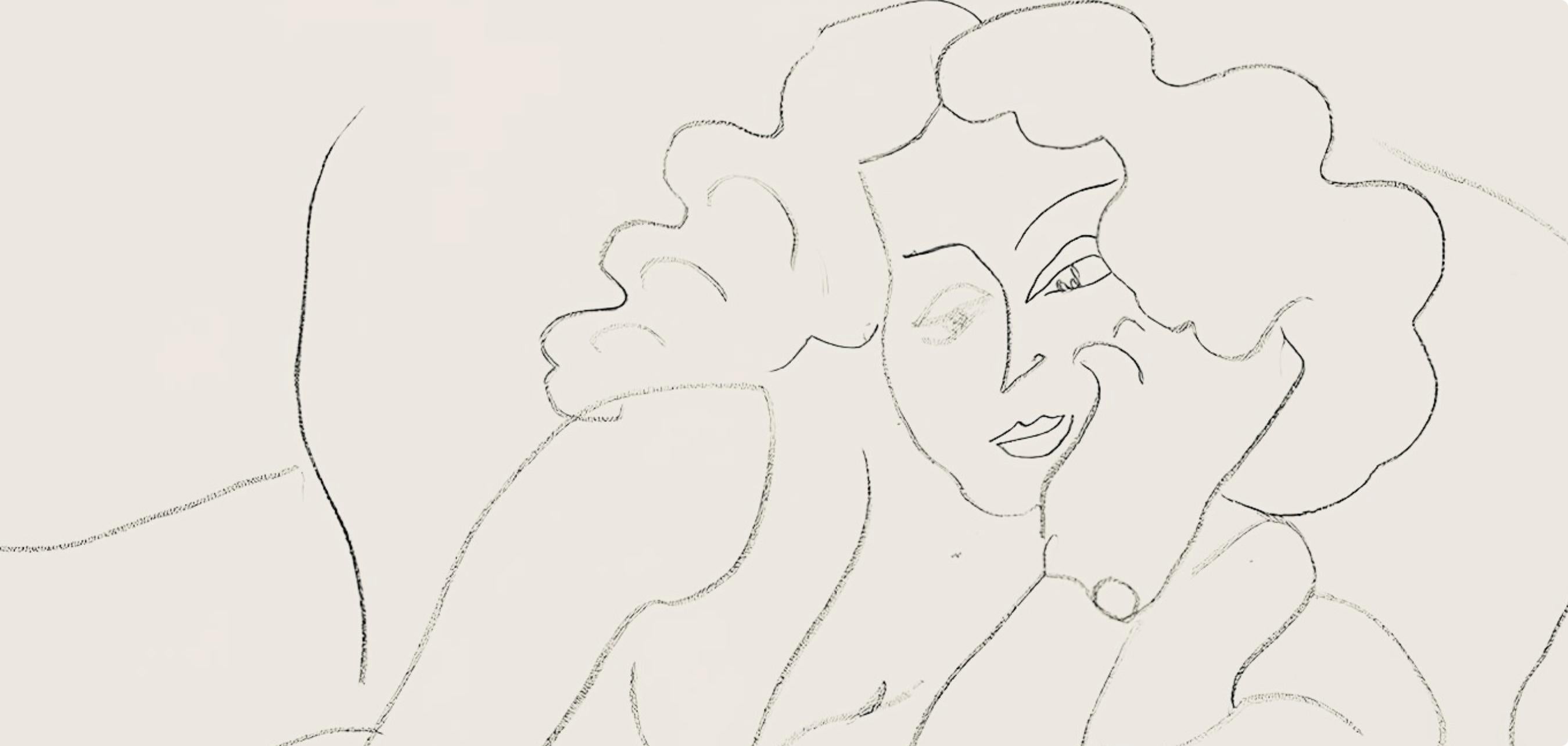 Matisse, Série B, var. 7 (Duthuit 9), Dessins, Thèmes et variations (after) - Beige Abstract Print by Henri Matisse