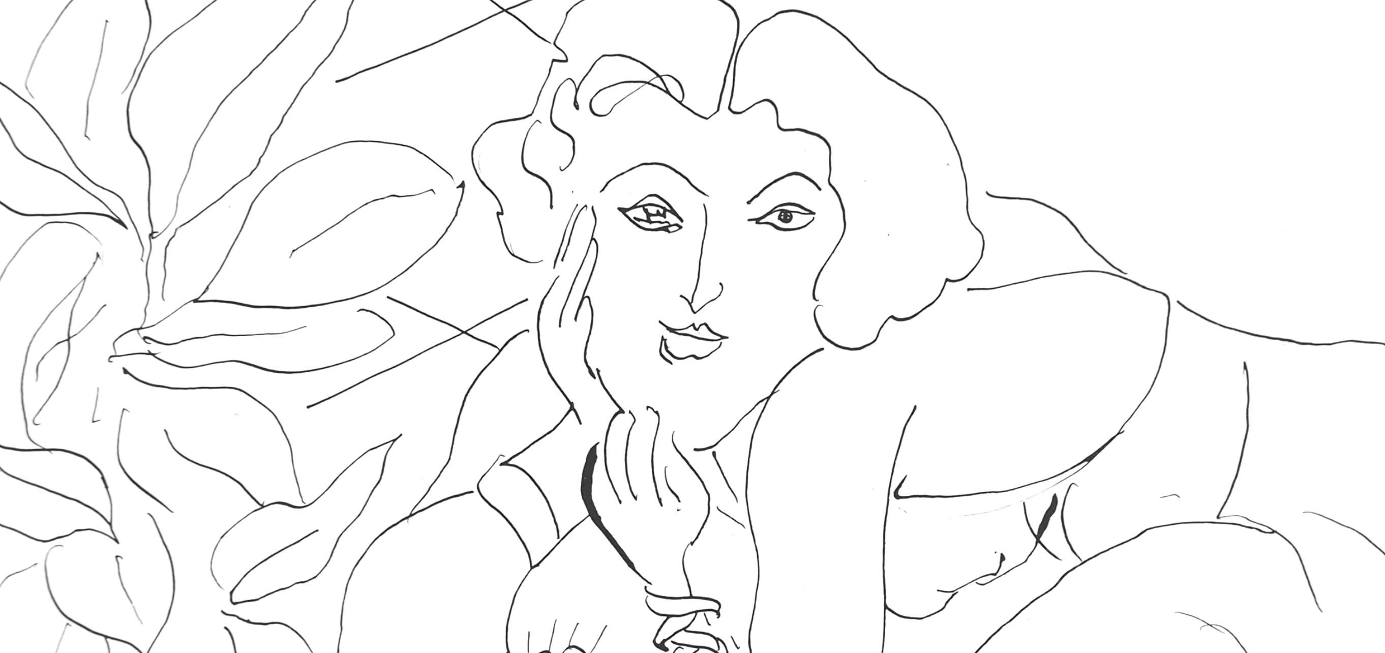 Matisse, Série C, var. 2 (Duthuit 9), Dessins, Thèmes et variations (dopo) - Abstract Print Beige di Henri Matisse
