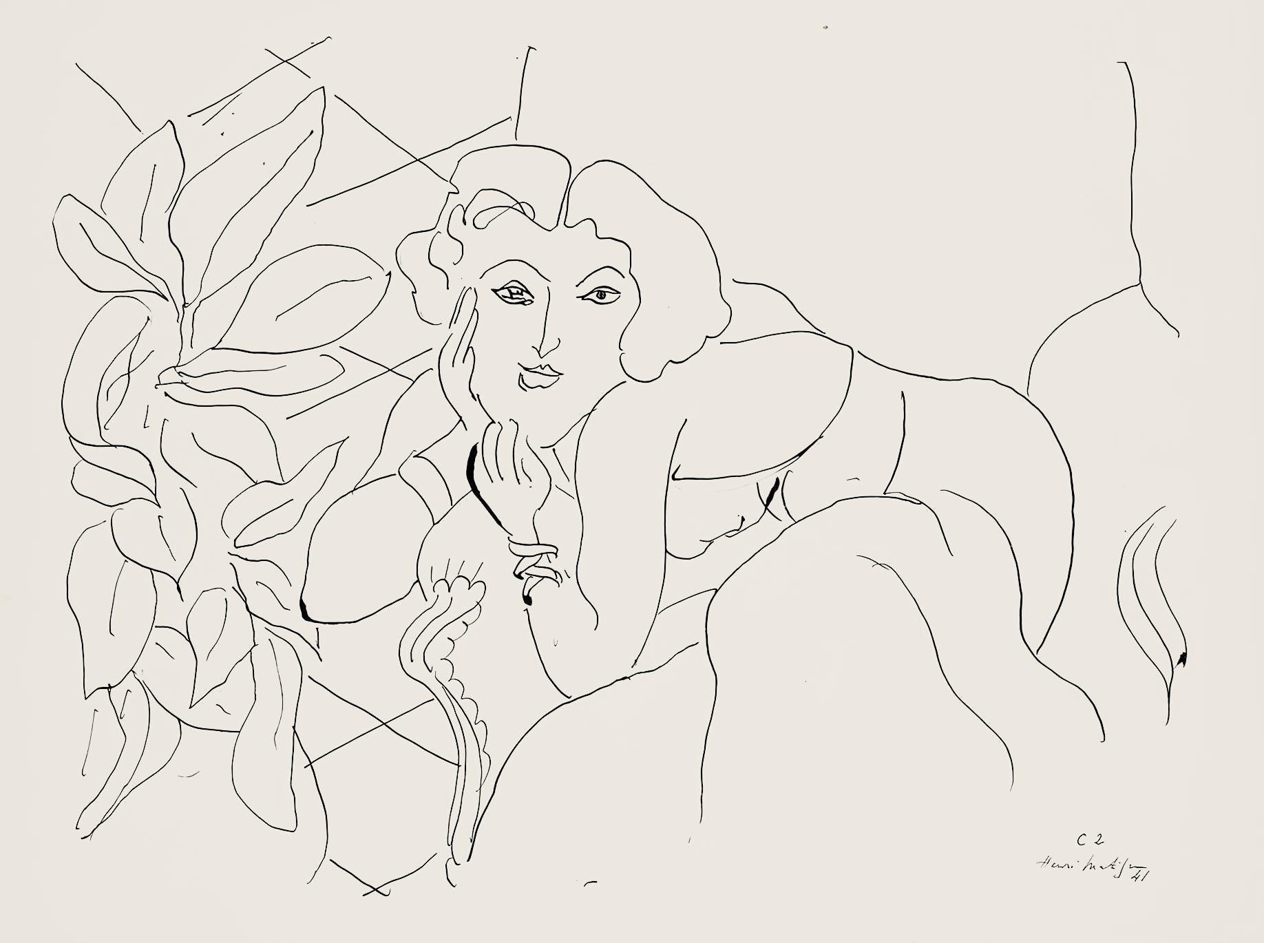 Abstract Print Henri Matisse - Matisse, Série C, var. 2 (Duthuit 9), Dessins, Thèmes et variations (d'après)
