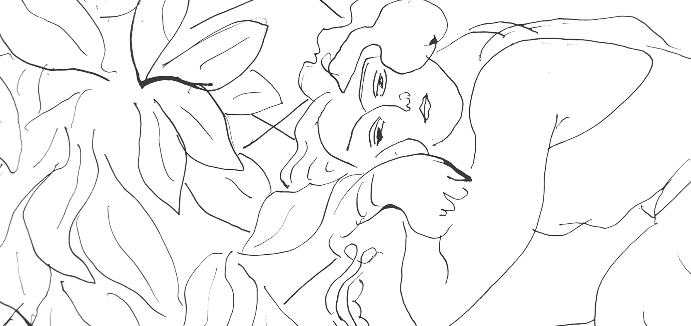 Matisse, Série C, var. 4 (Duthuit 9), Dessins, Thèmes et variations (dopo) - Print di Henri Matisse
