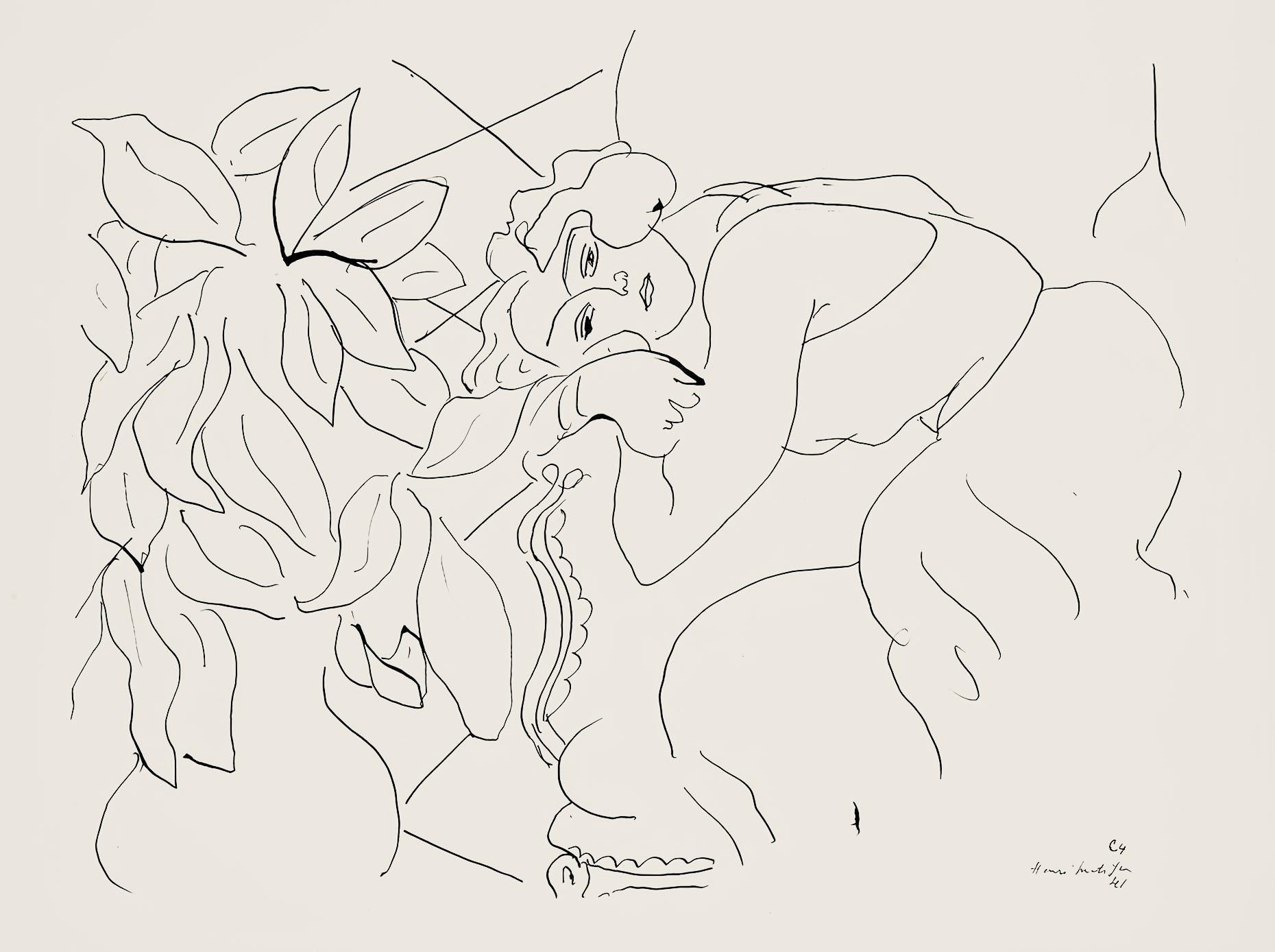 Henri Matisse Figurative Print - Matisse, Série C, var. 4 (Duthuit 9), Dessins, Thèmes et variations (after)