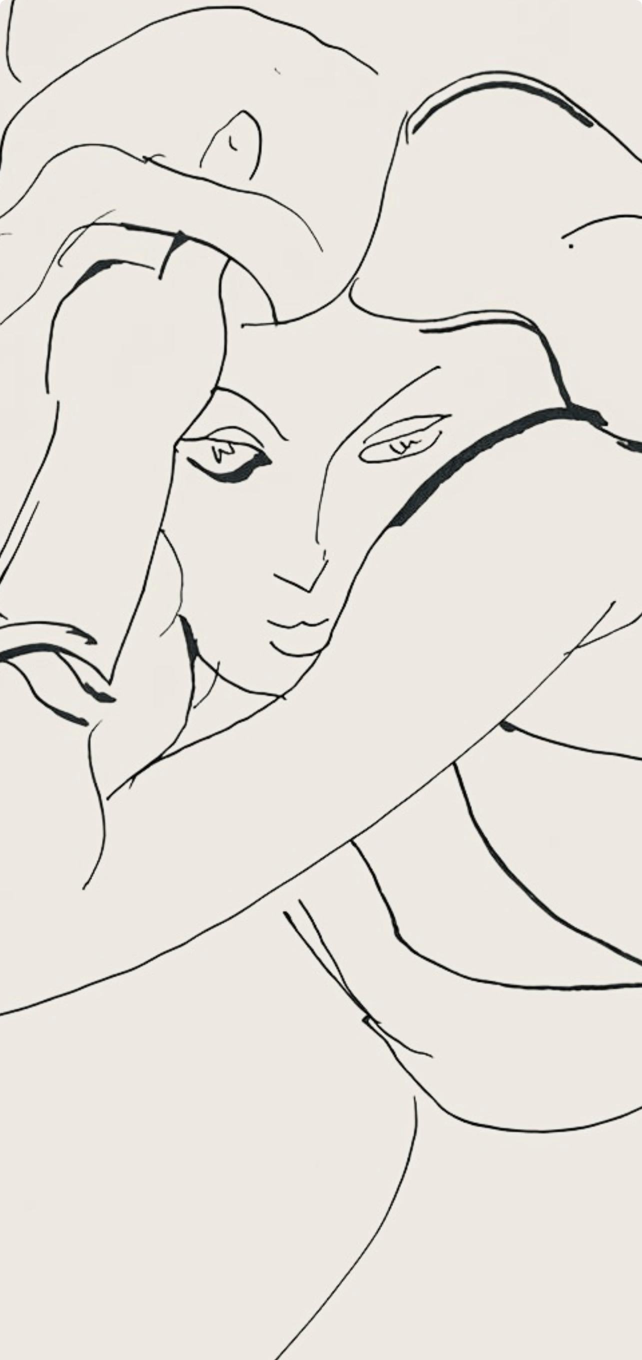 Lithograph on vélin pur fil paper. Inscription: Signed in the plate and unnumbered, as issued. Good condition. Notes: From the folio, Henri Matisse, Dessins, Thèmes et Variations, 1943. Published by Martin Fabiani, Éditeur, Paris; printed by Georges