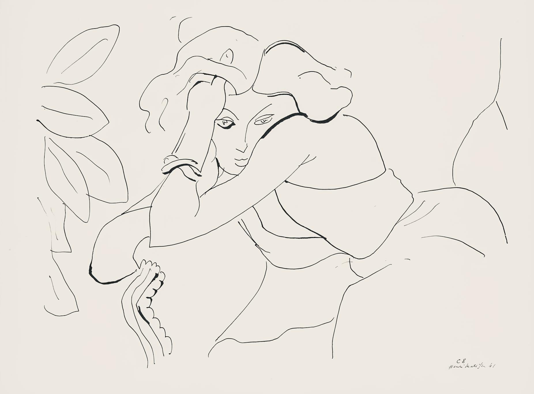 Henri Matisse Abstract Print - Matisse, Série C, var. 8 (Duthuit 9), Dessins, Thèmes et variations (after)