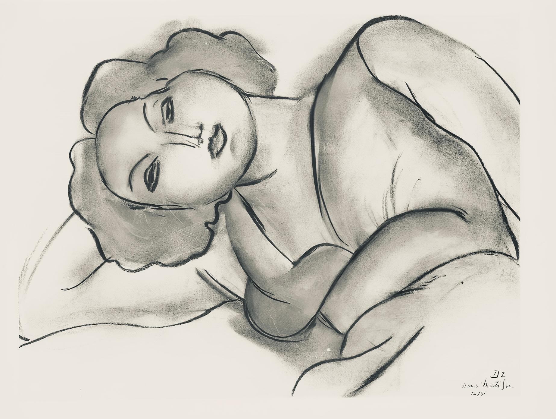 Lithograph on vélin pur fil paper. Inscription: Signed in the plate and unnumbered, as issued. Good condition. Notes: From the folio, Henri Matisse, Dessins, Thèmes et Variations, 1943. Published by Martin Fabiani, Éditeur, Paris; printed by Georges