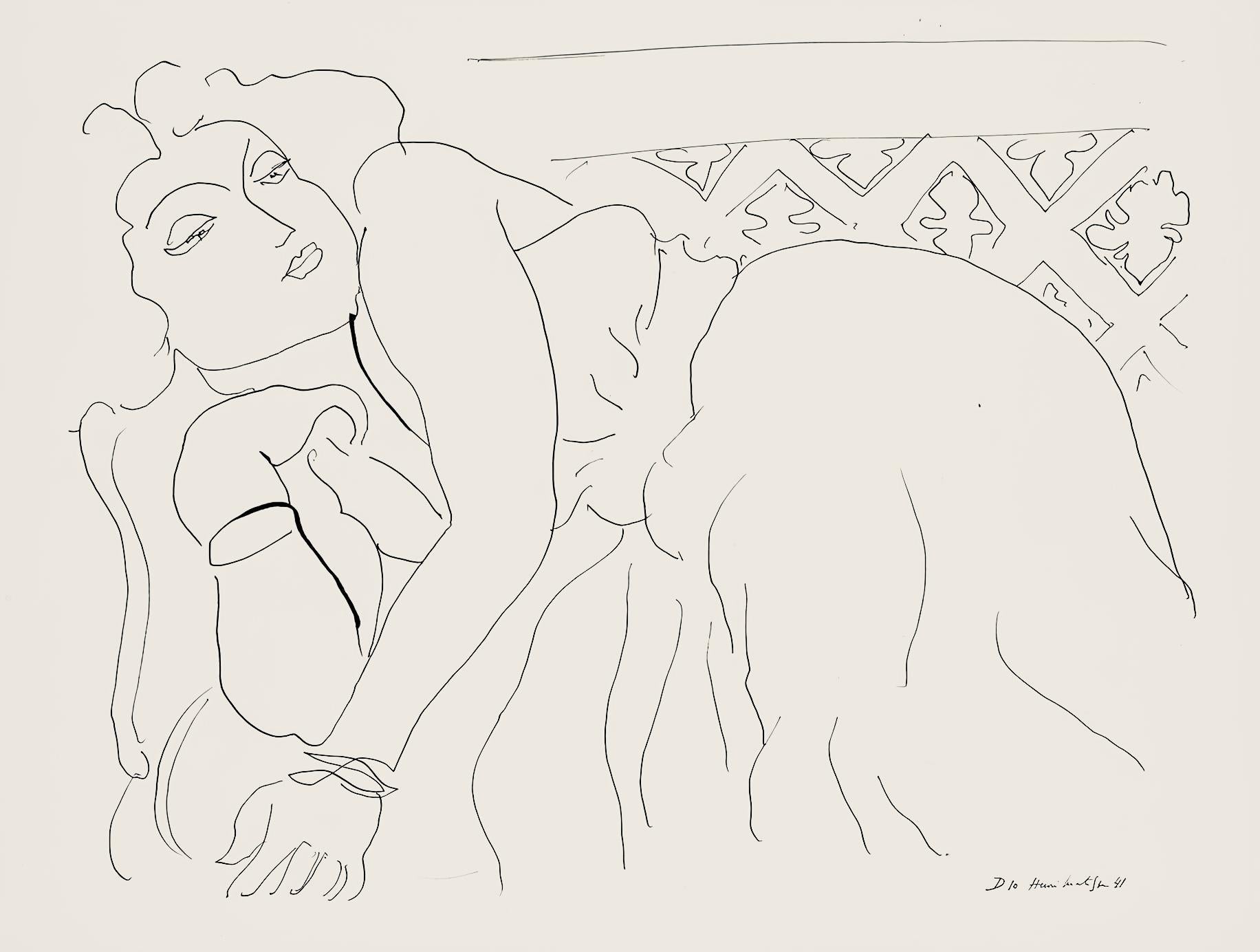 Henri Matisse Abstract Print - Matisse, Série D, var. 10 (Duthuit 9), Dessins, Thèmes et variations (after)