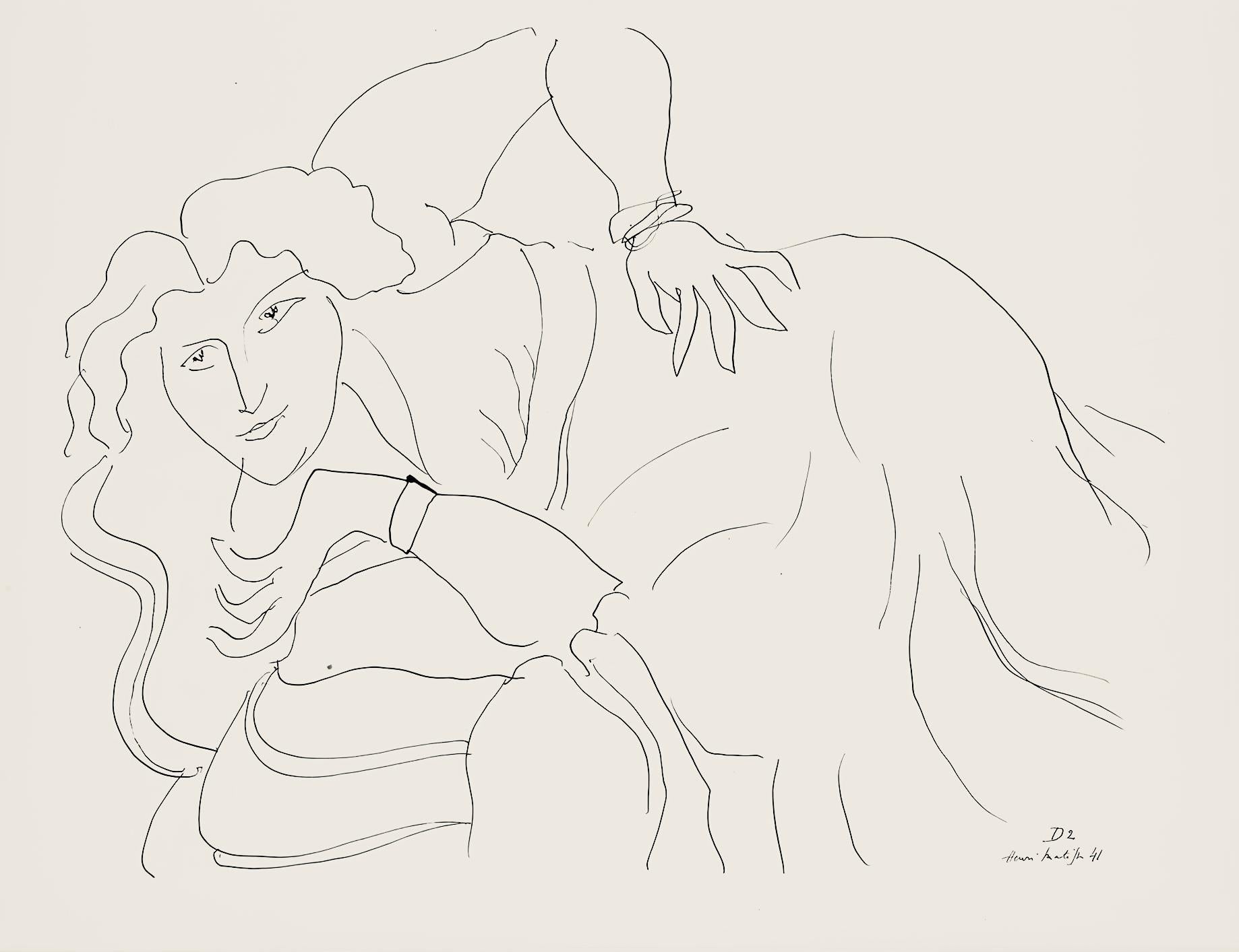 Henri Matisse Abstract Print - Matisse, Série D, var. 2 (Duthuit 9), Dessins, Thèmes et variations (after)