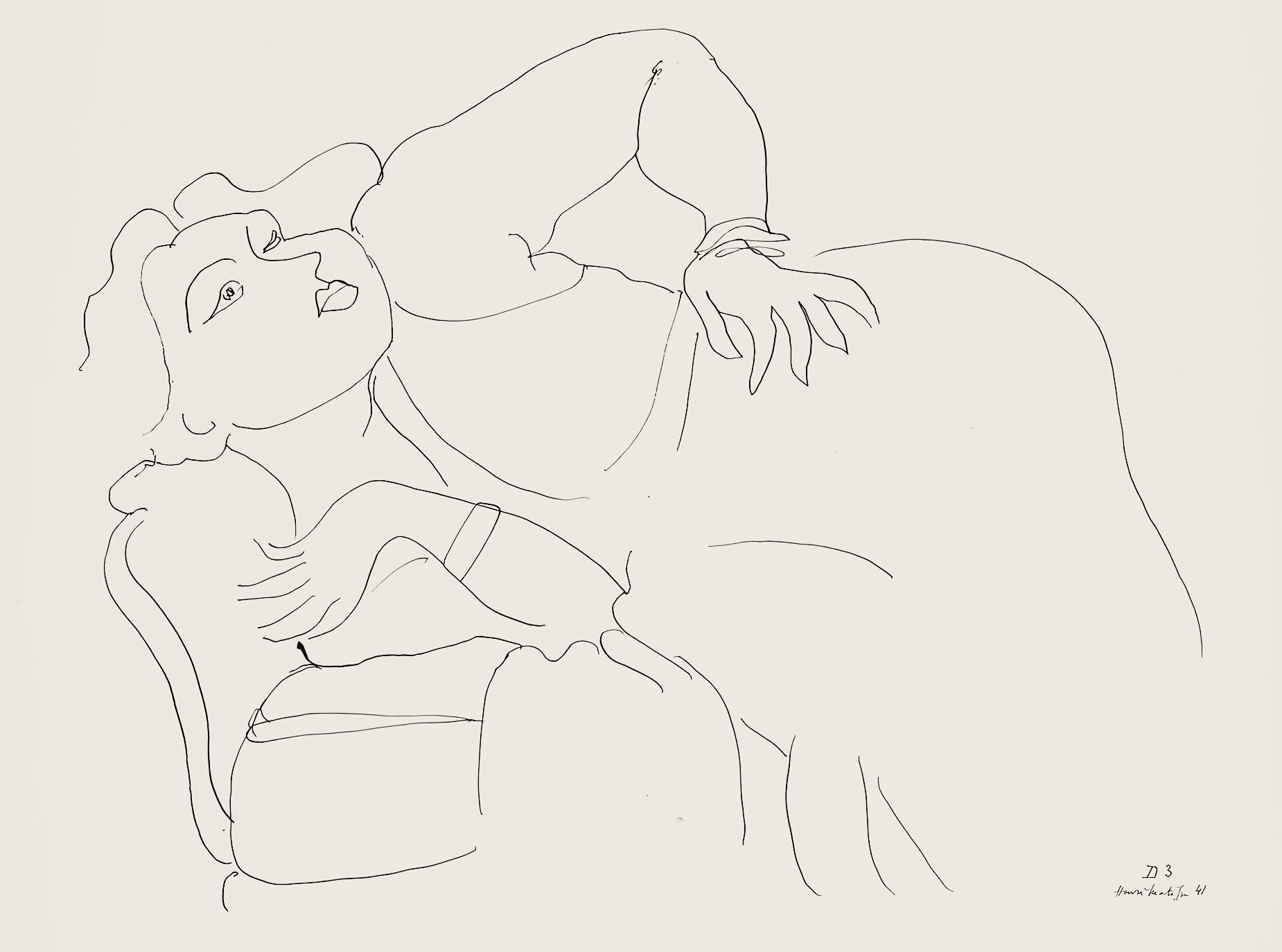Henri Matisse Abstract Print - Matisse, Série D, var. 3 (Duthuit 9), Dessins, Thèmes et variations (after)