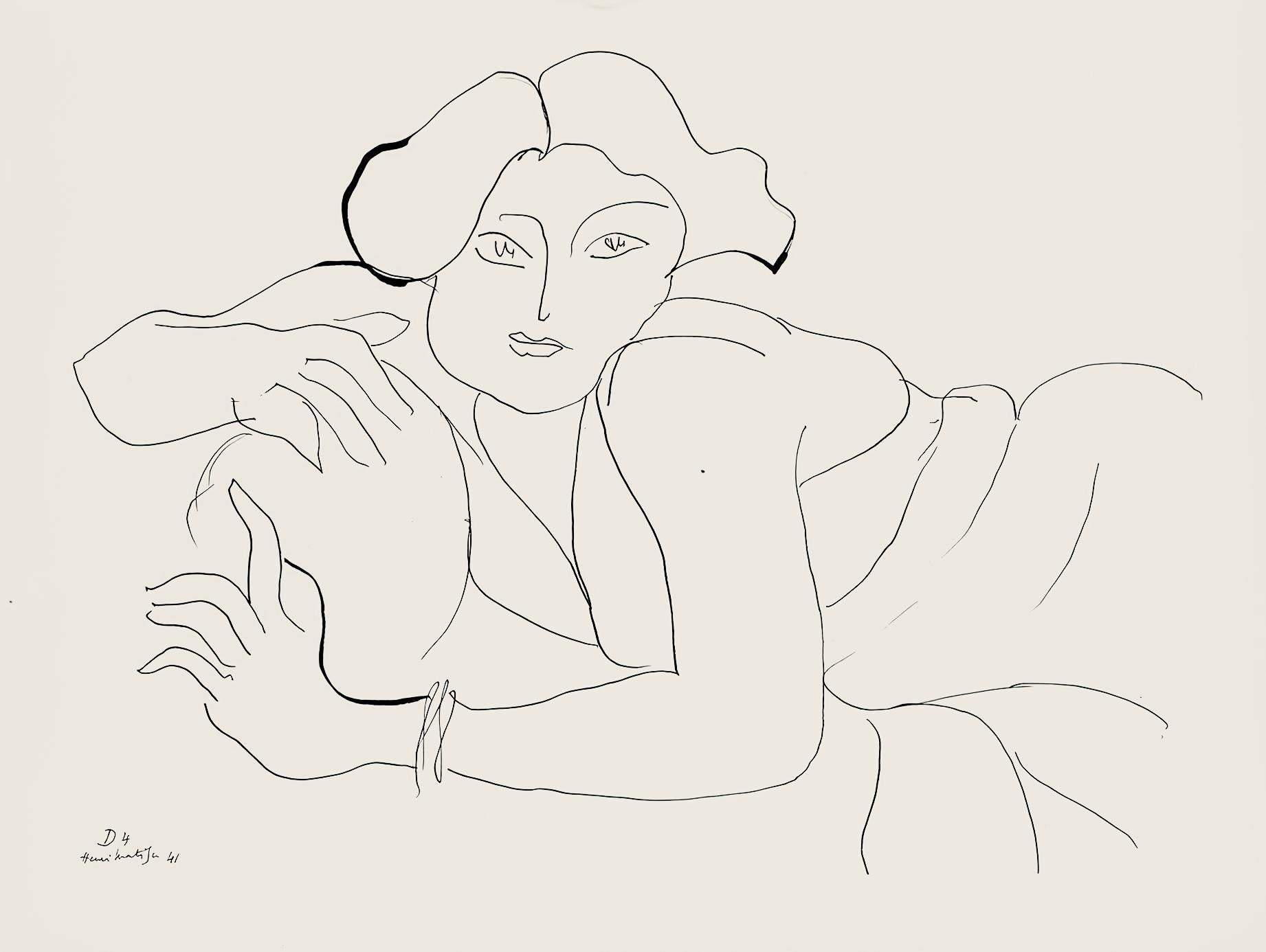 Henri Matisse Abstract Print - Matisse, Série D, var. 4 (Duthuit 9), Dessins, Thèmes et variations (after)