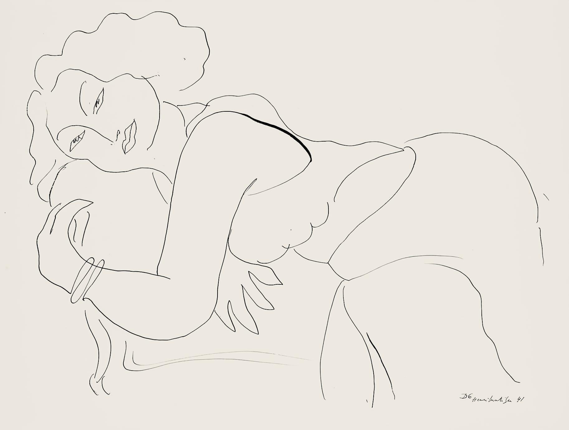 Henri Matisse Figurative Print - Matisse, Série D, var. 6 (Duthuit 9), Dessins, Thèmes et variations (after)