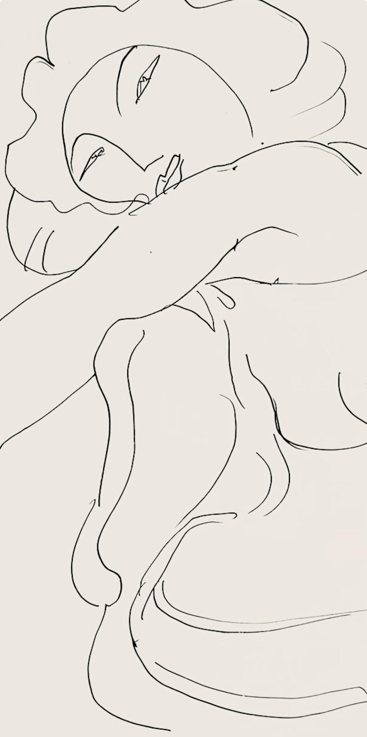 Matisse, Série D, var. 8 (Duthuit 9), Dessins, Thèmes et variations (dopo) - Abstract Print Beige di Henri Matisse