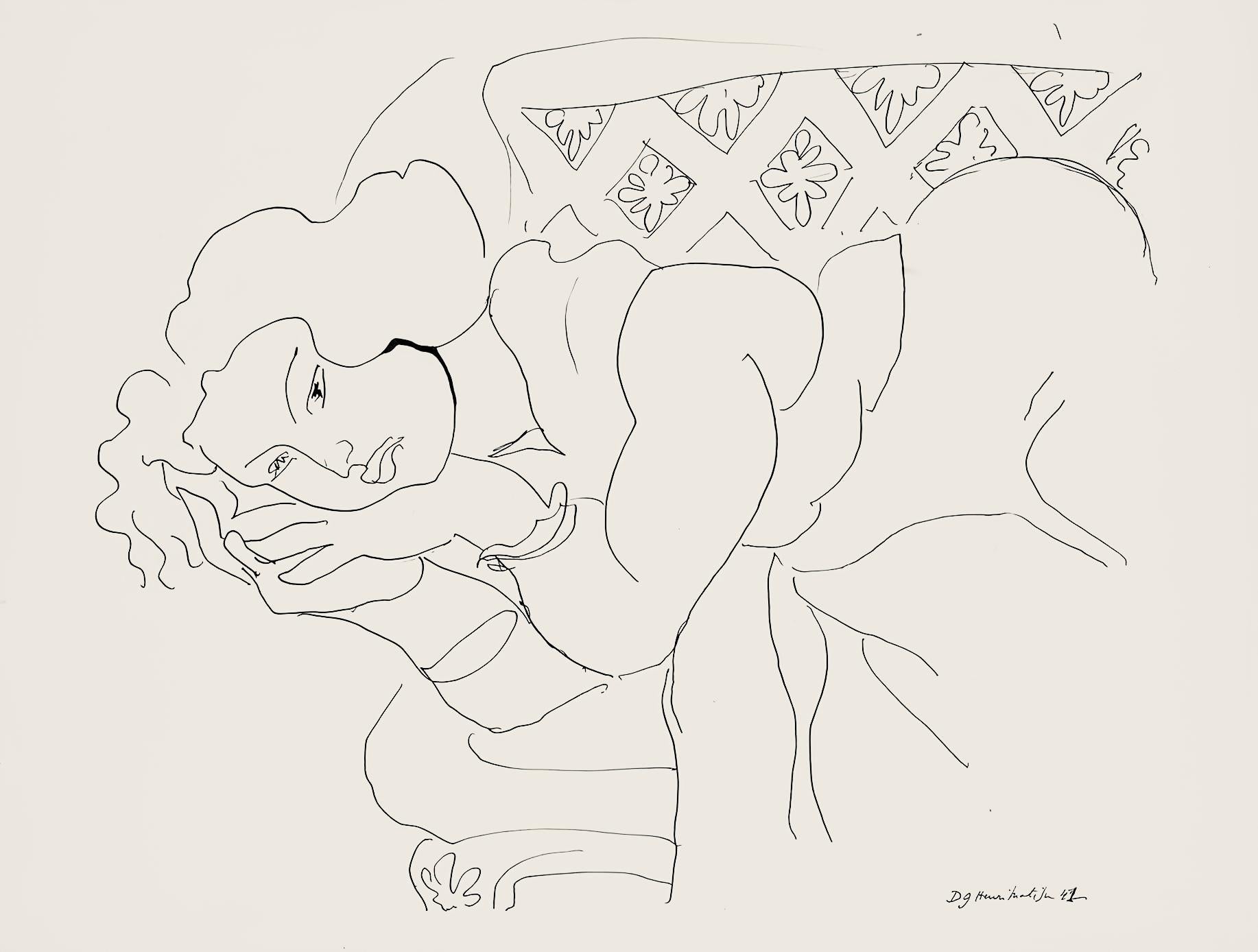 Matisse, Série D, var. 9 (Duthuit 9), Dessins, Thèmes et variations (after)