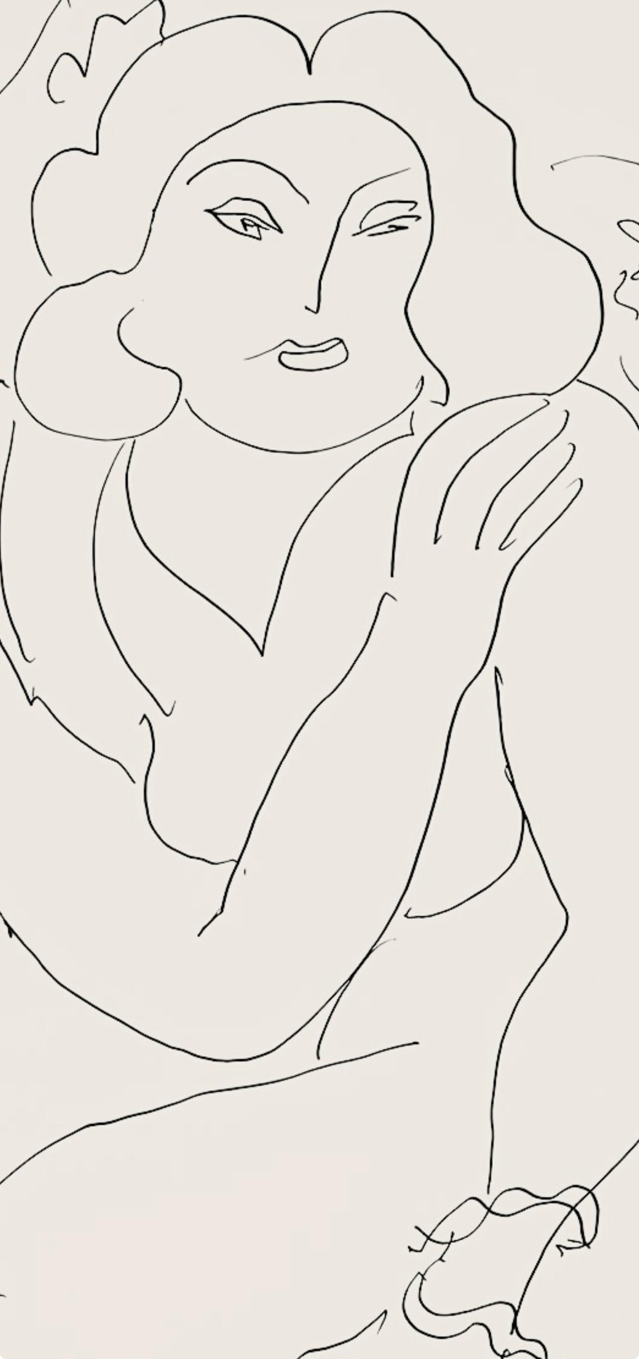 Matisse, Série E, var. 10 (Duthuit 9), Dessins, Thèmes et variations (after) - Beige Abstract Print by Henri Matisse