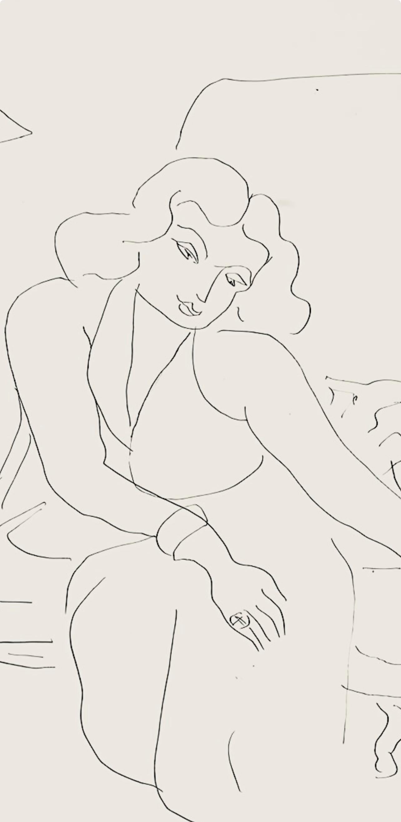 Matisse, Série E, var. 11 (Duthuit 9), Dessins, Thèmes et variations (d'après) - Print de Henri Matisse