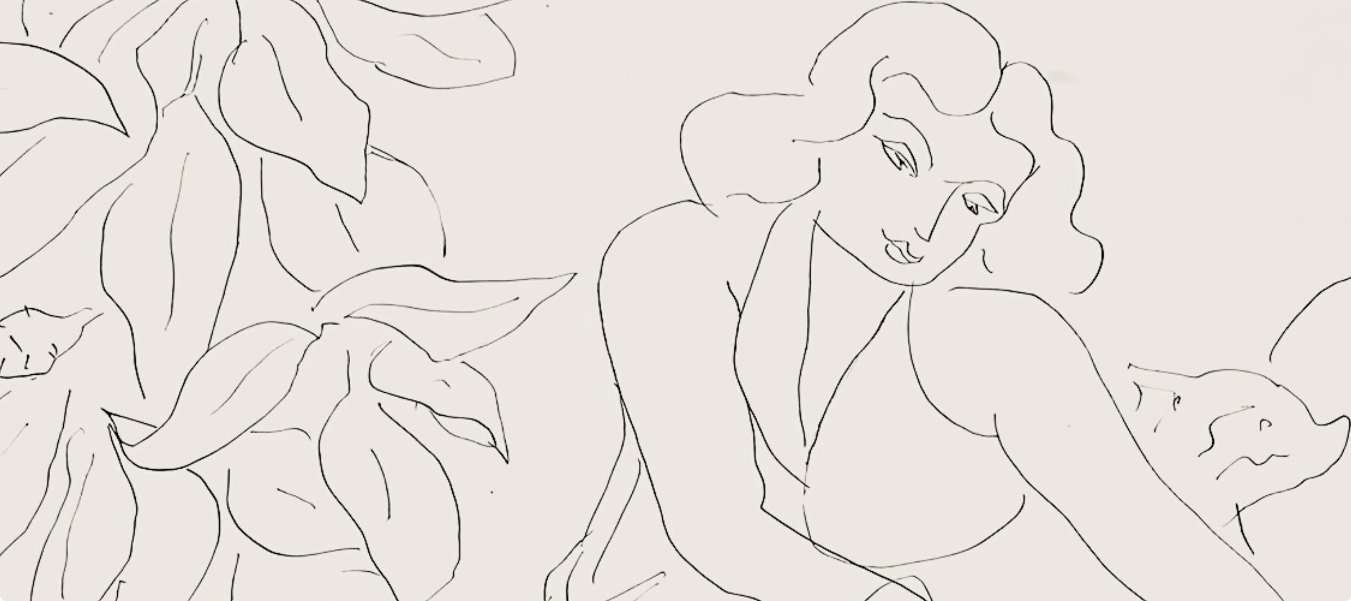 Matisse, Série E, var. 11 (Duthuit 9), Dessins, Thèmes et variations (d'après) - Moderne Print par Henri Matisse