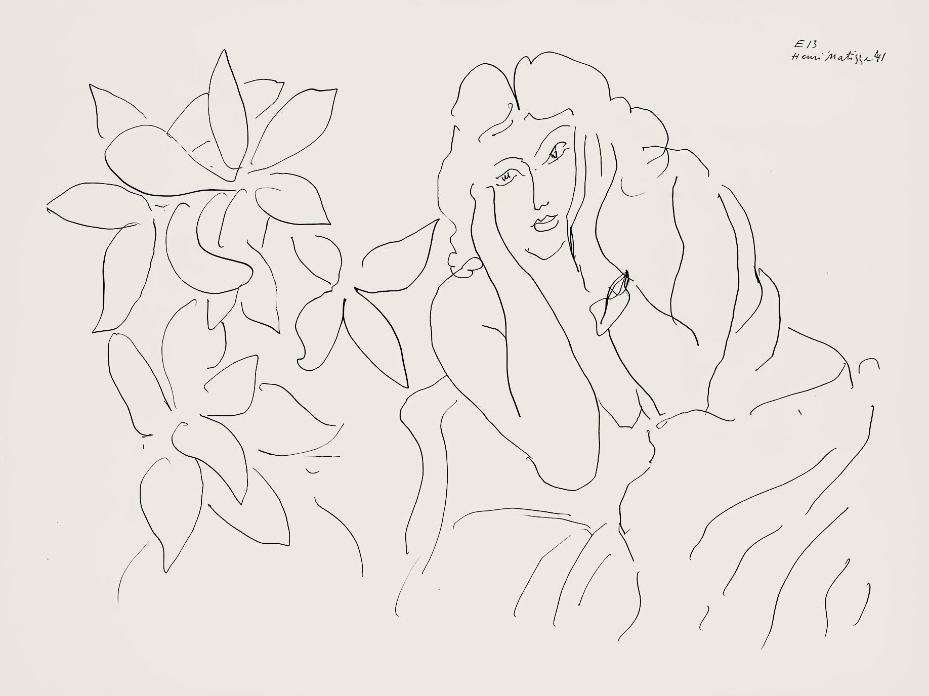 Henri Matisse Abstract Print - Matisse, Série E, var. 13 (Duthuit 9), Dessins, Thèmes et variations (after)