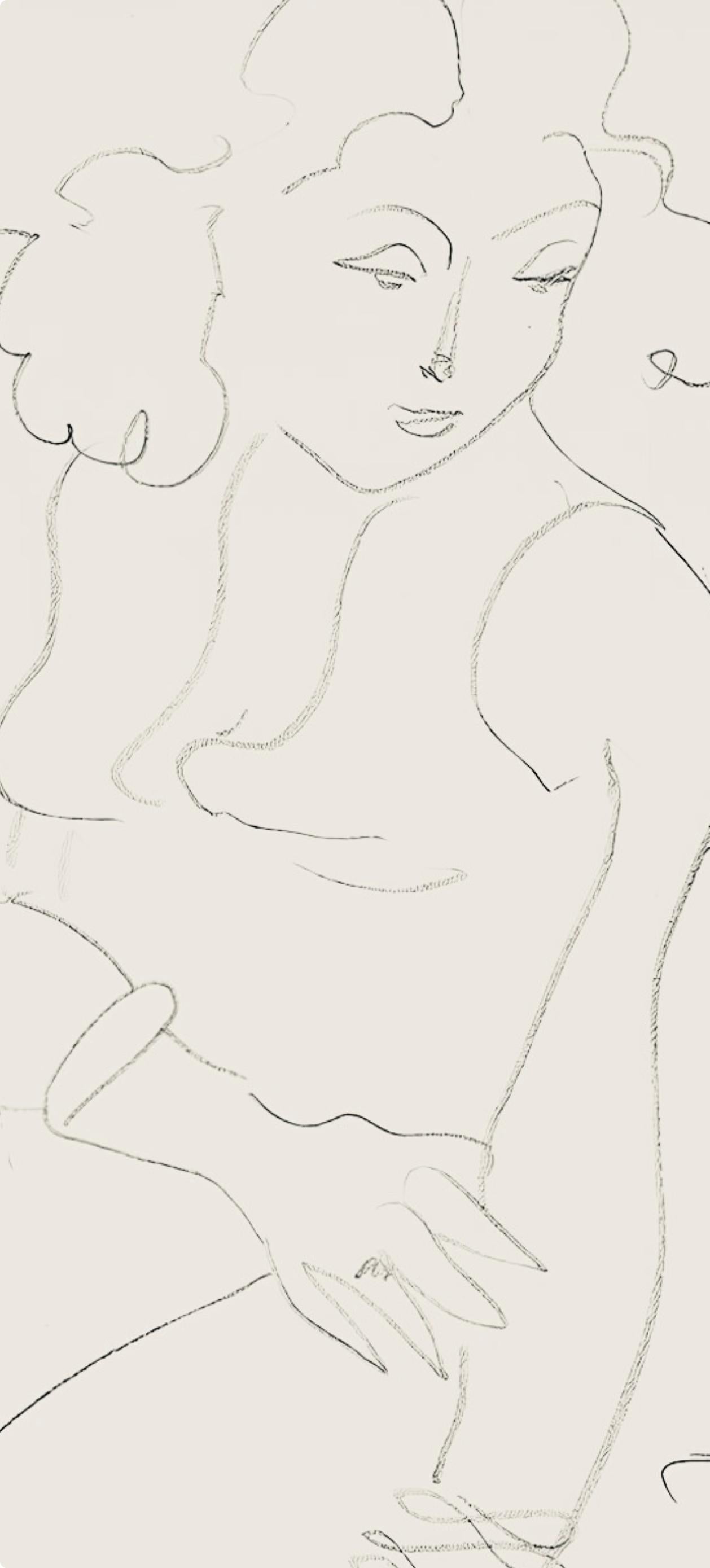 Matisse, Série E, var. 2 (Duthuit 9), Dessins, Thèmes et variations (d'après) - Moderne Print par Henri Matisse