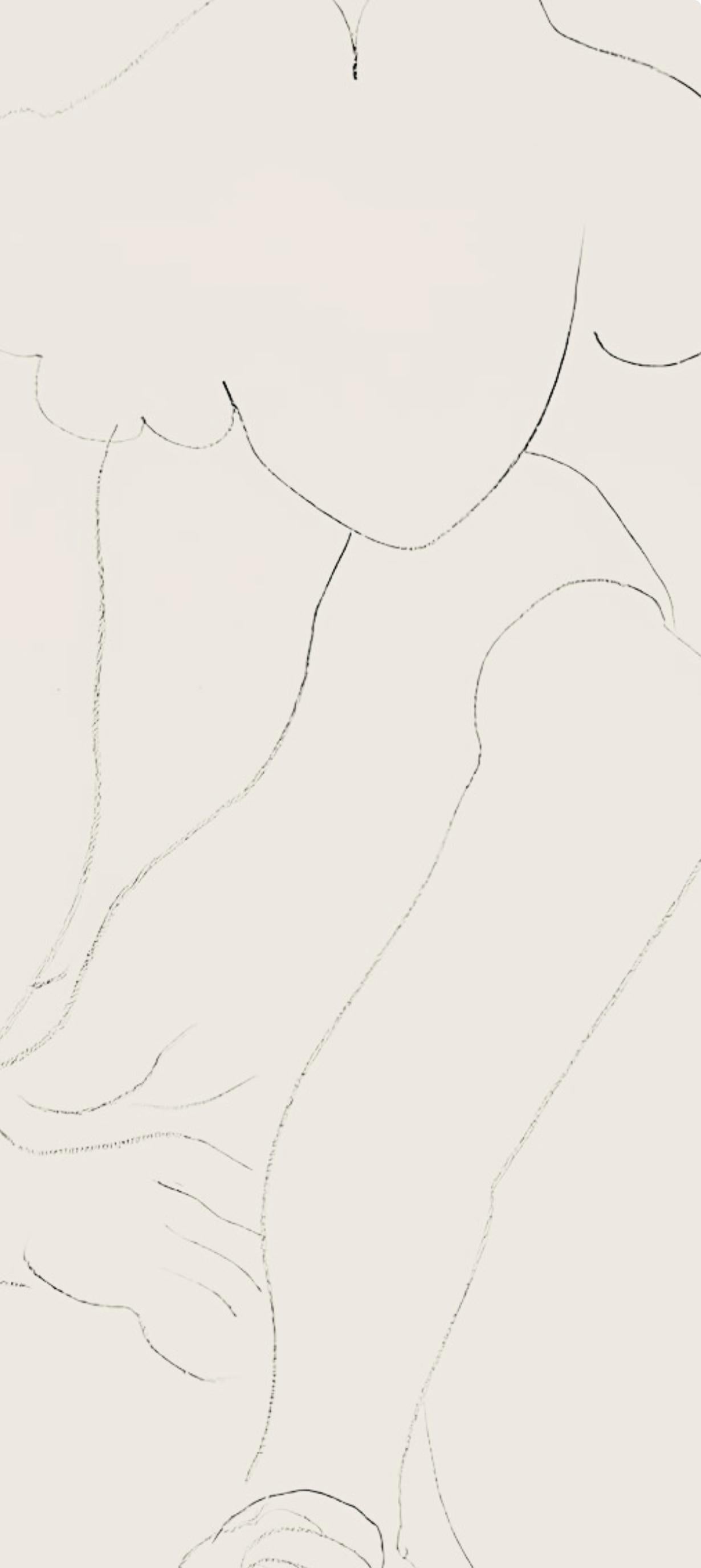 Matisse, Série E, var. 3 (Duthuit 9), Dessins, Thèmes et variations (d'après) - Blanc Abstract Print par Henri Matisse
