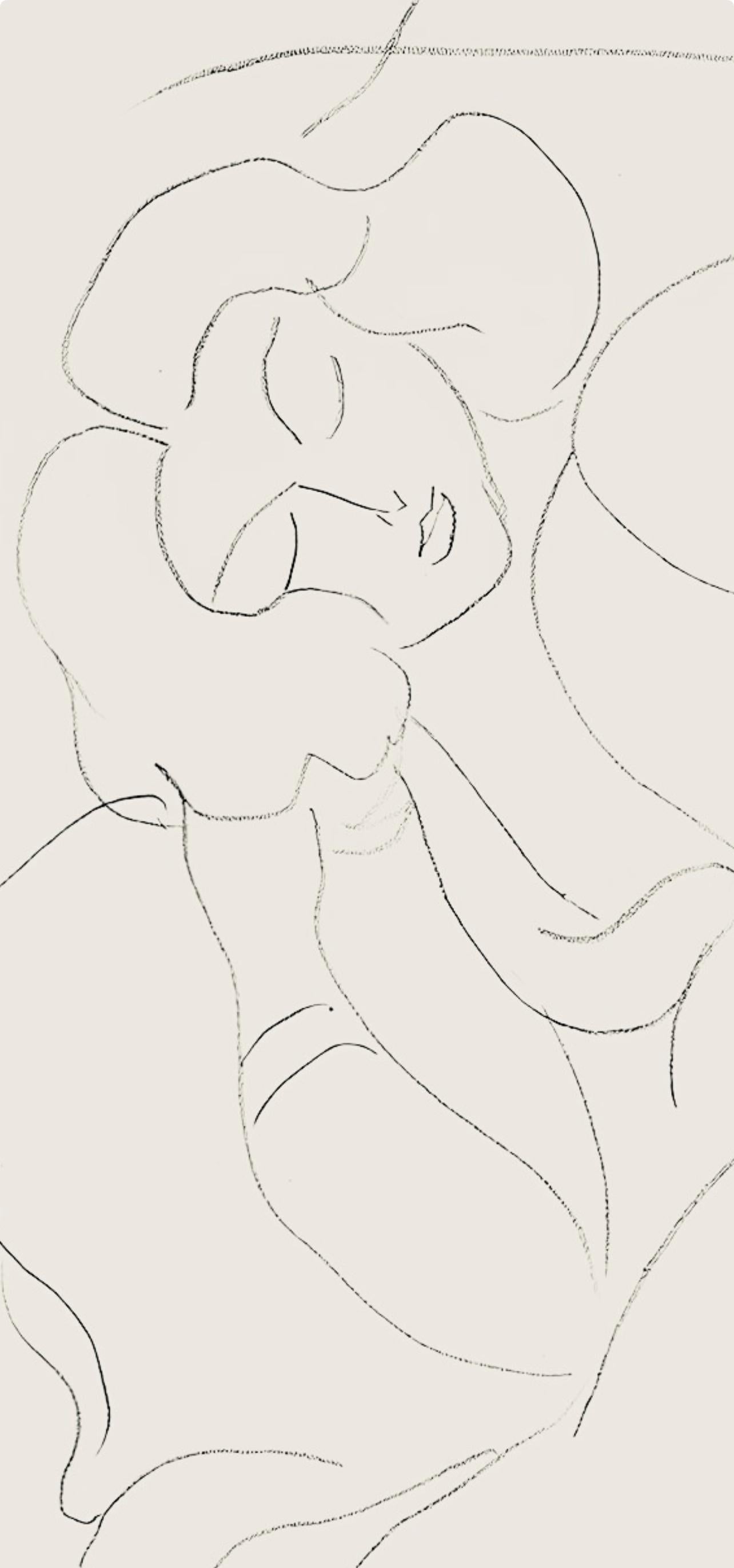 Matisse, Série E, var. 6 (Duthuit 9), Dessins, Thèmes et variations (after) - Beige Abstract Print by Henri Matisse