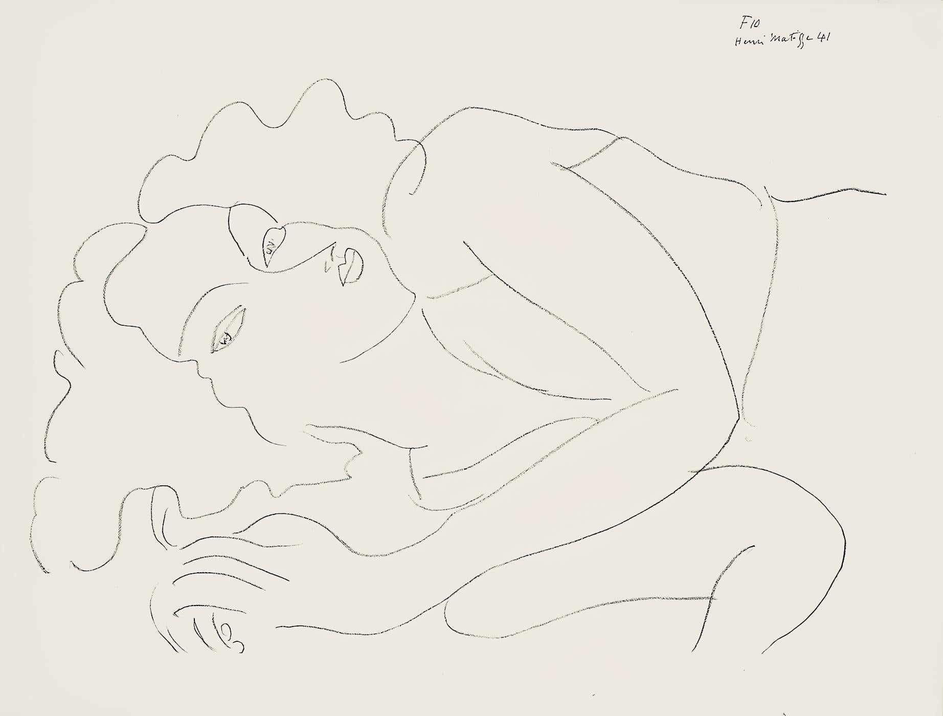 Abstract Print Henri Matisse - Matisse, Série F, var. 10 (Duthuit 9), Dessins, Thèmes et variations (d'après)