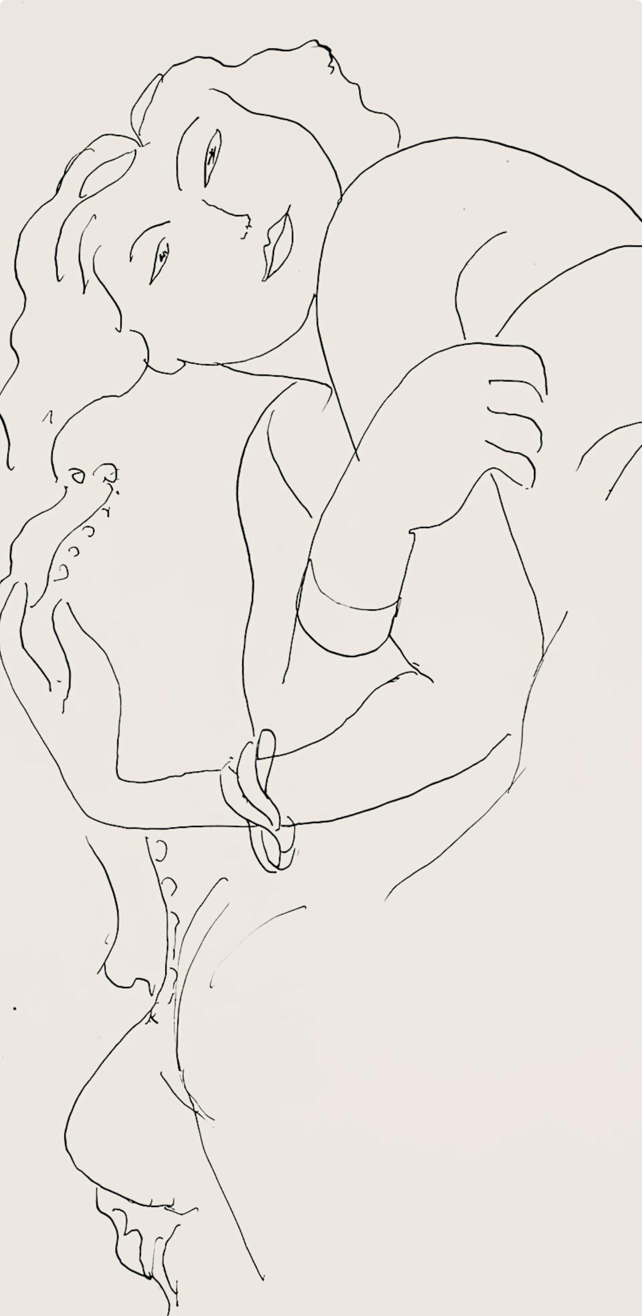 Matisse, Série F, var. 2 (Duthuit 9), Dessins, Thèmes et variations (d'après) - Print de Henri Matisse