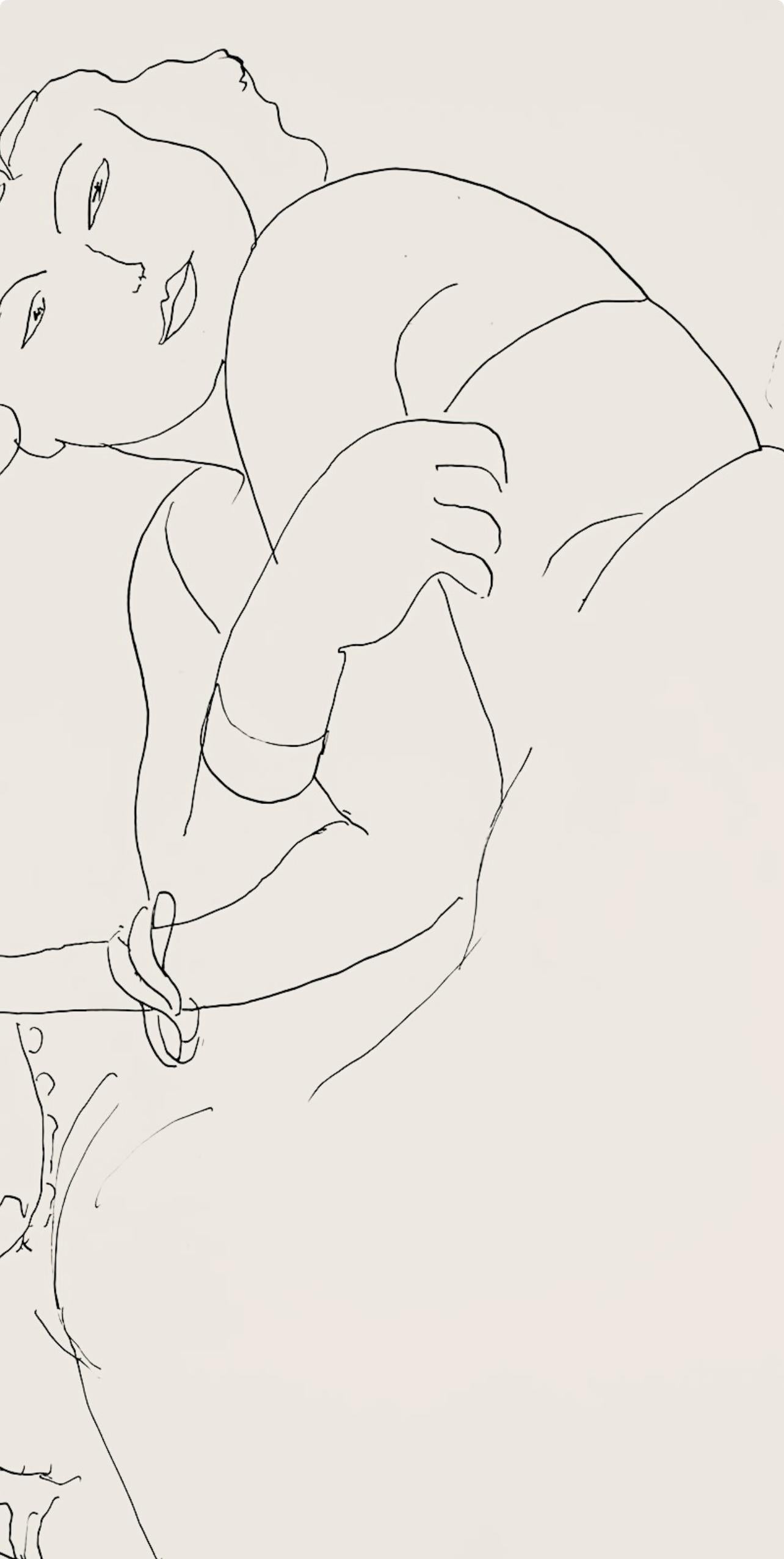 Matisse, Série F, var. 2 (Duthuit 9), Dessins, Thèmes et variations (d'après) - Moderne Print par Henri Matisse