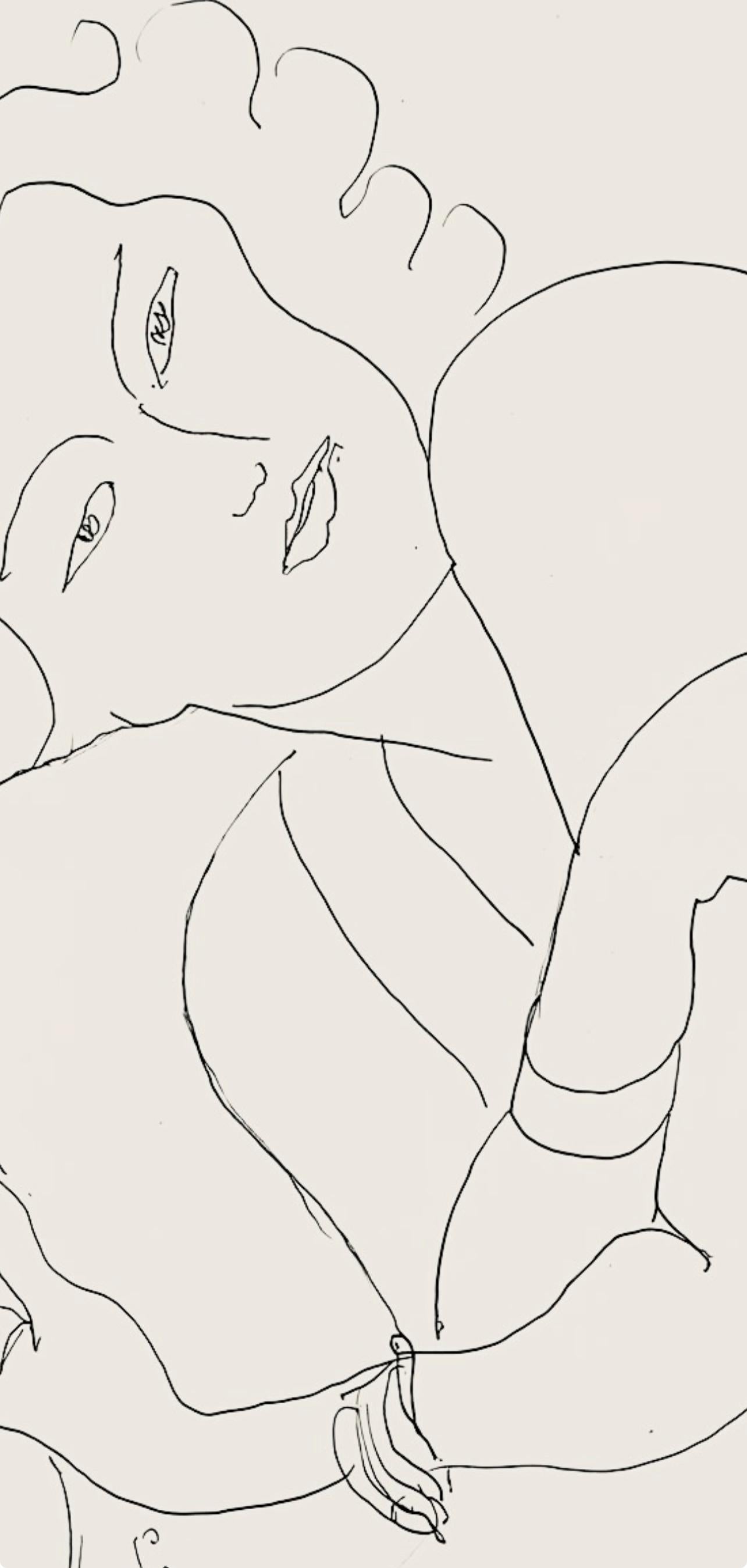 Matisse, Série F, var. 3 (Duthuit 9), Dessins, Thèmes et variations (after) - Gray Abstract Print by Henri Matisse