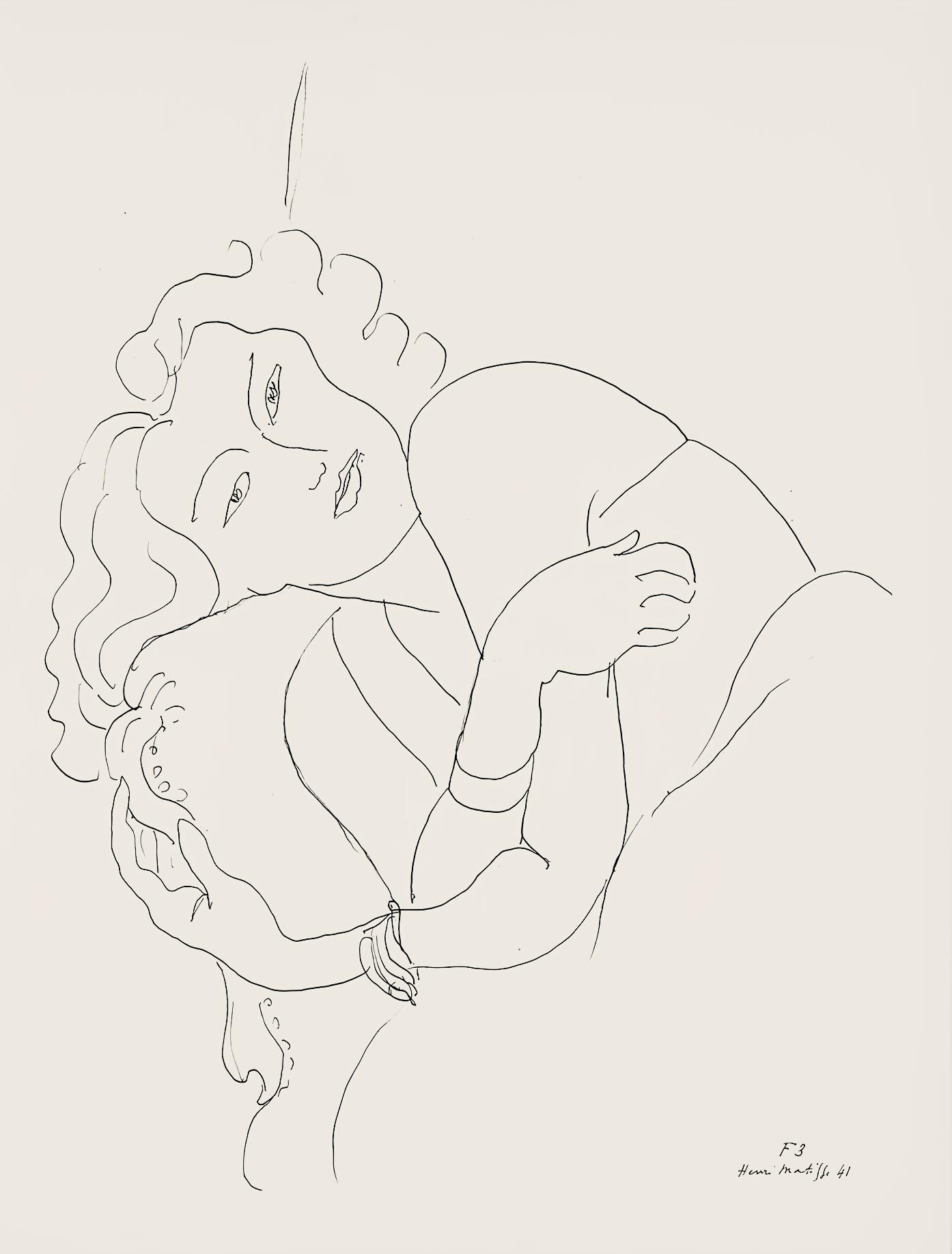 Henri Matisse Abstract Print - Matisse, Série F, var. 3 (Duthuit 9), Dessins, Thèmes et variations (after)