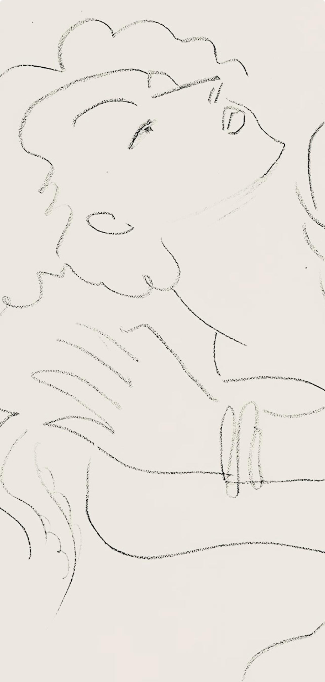 Matisse, Série F, var. 6 (Duthuit 9), Dessins, Thèmes et variations (after) - Beige Abstract Print by Henri Matisse